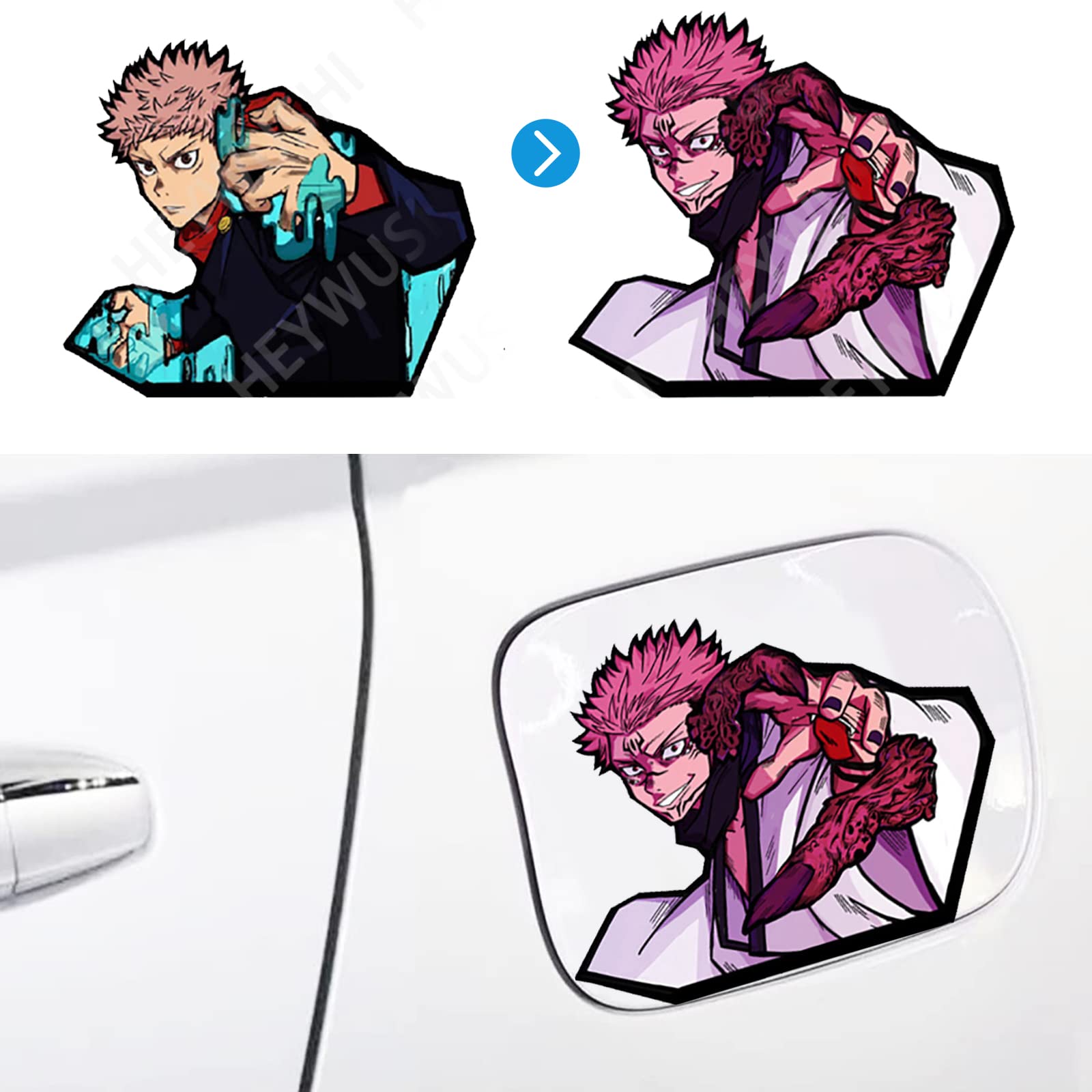 3D Anime Car Stickers - Waterproof Vinyl Decals for Cars, Bumpers, Motorcycles, Laptops & Skateboards - Cool Japanese Anime Auto Accessories for Adults - Perfect for Personalizing Vehicles & Tech Gear