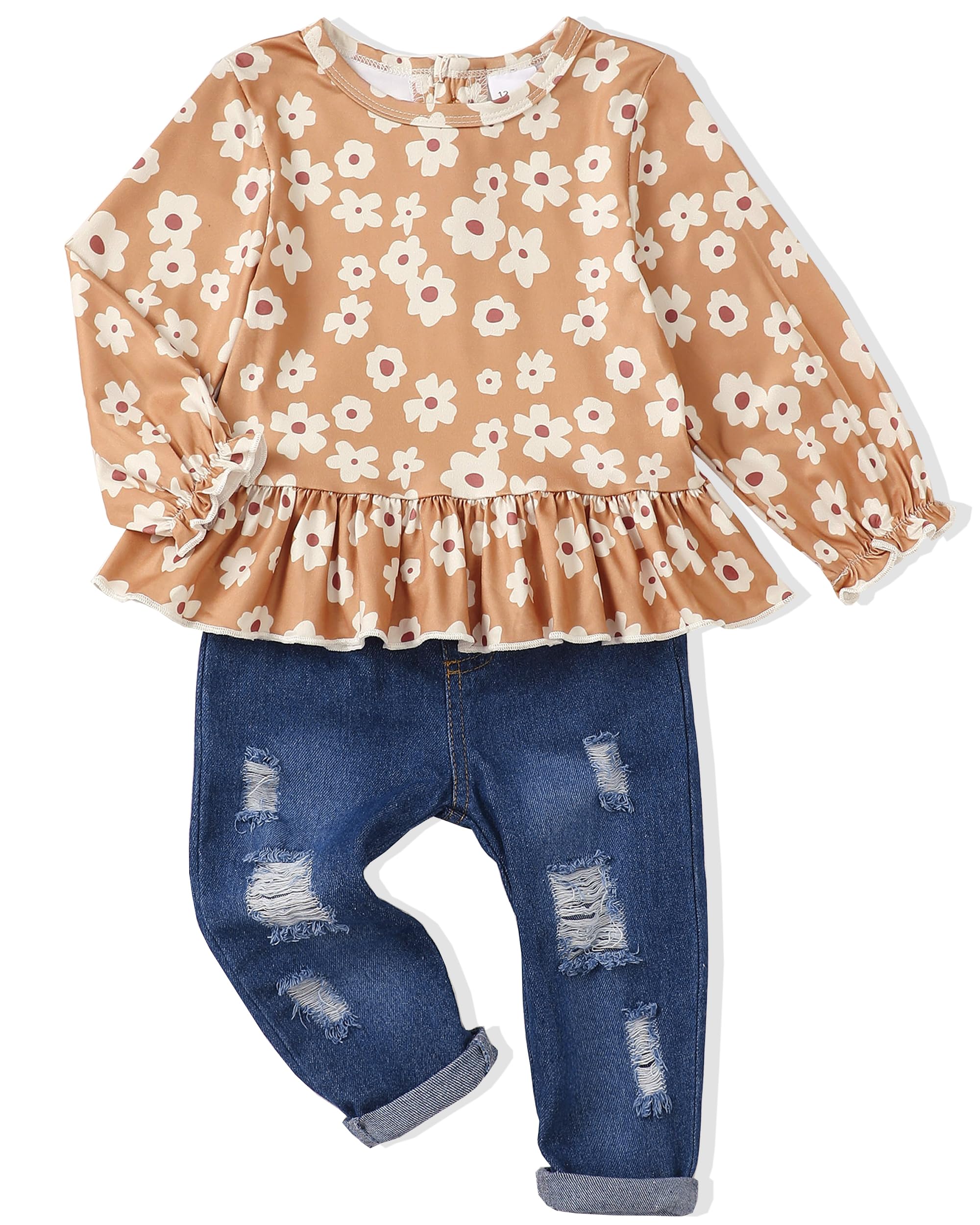 Renotemy Baby Girl Clothes Set - Toddler & Infant Outfits with Cute Jeans Pants | Perfect for Playdates, Parties & Everyday Wear