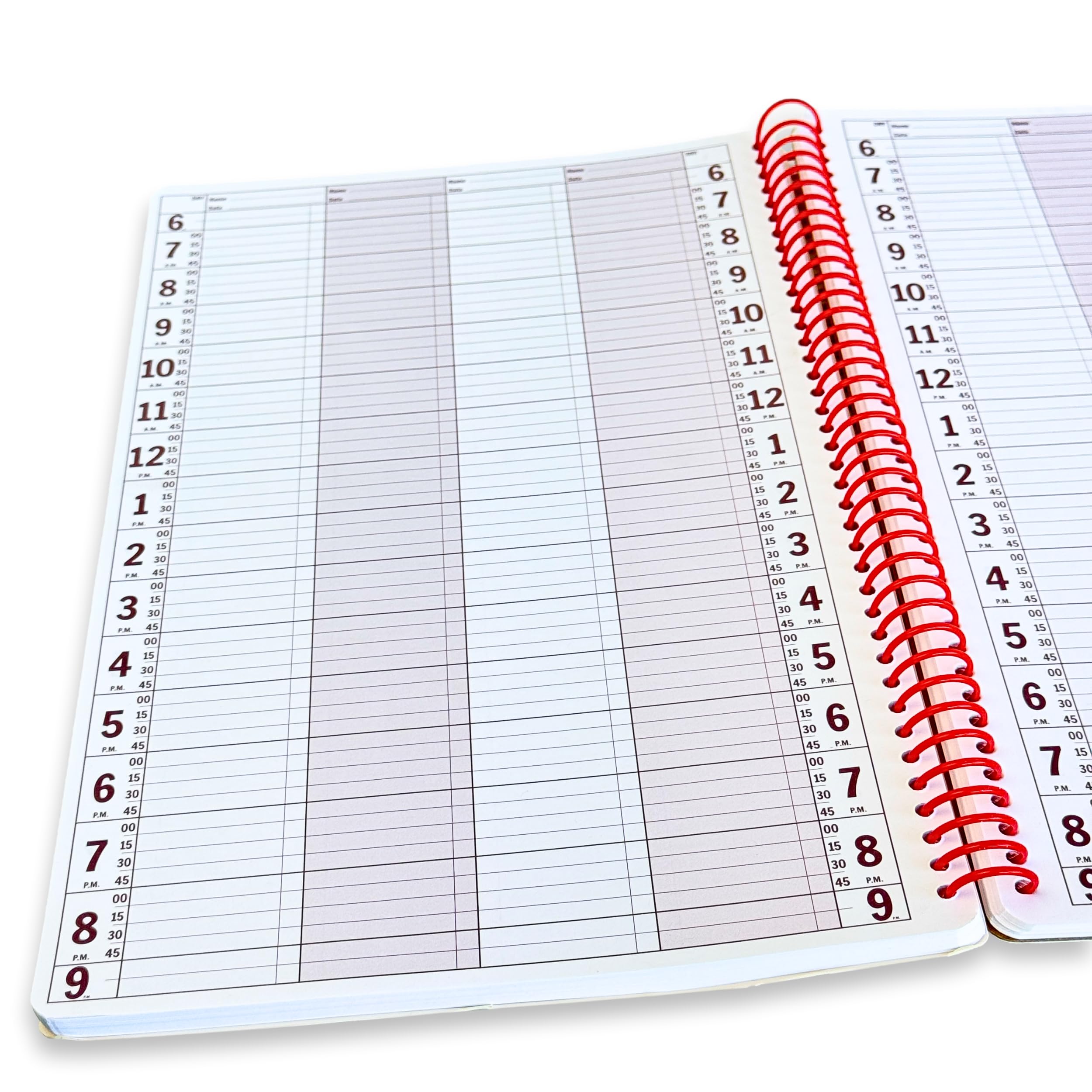 2025 Undated 4-Column Spiral Planner Notebook - 8.5