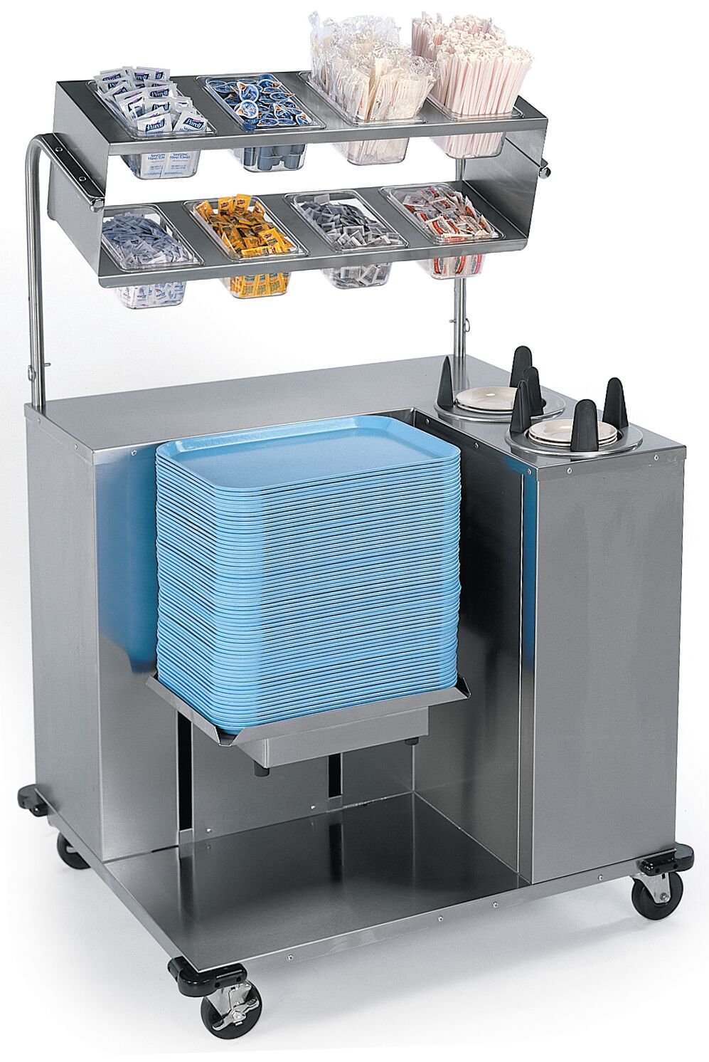 Lakeside 2620 Commercial Food Service Deluxe Tray Starter Station - Stainless Steel Countertop Organizer for Pans, Trays & Dishes (Fully Assembled) - Perfect for Restaurants, Cafeterias & Buffet Setups