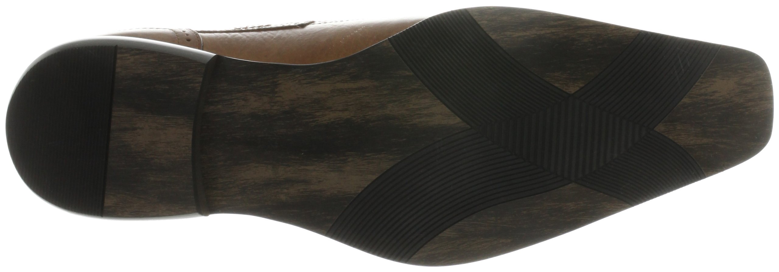 Lucius Leather Men's Oxford Medallion Straight Tip Dress Shoes - Lace-Up Low-Top Formal Shoes for Business & Wedding (Black/Brown) - Perfect for Office, Interviews & Special Occasions