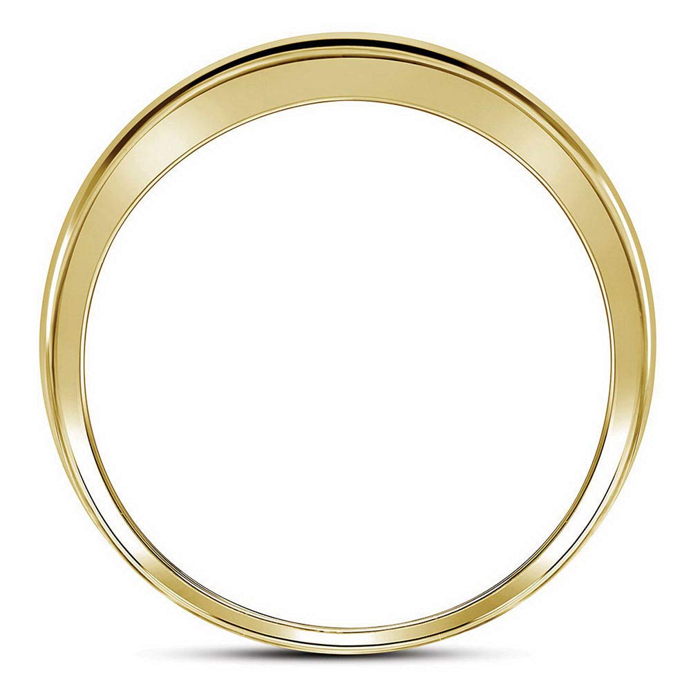 10kt Yellow Gold Men's Round Diamond Wedding Band Ring - 1/12 ctw Dazzlingrock Collection - Perfect for Anniversaries, Engagements & Special Occasions