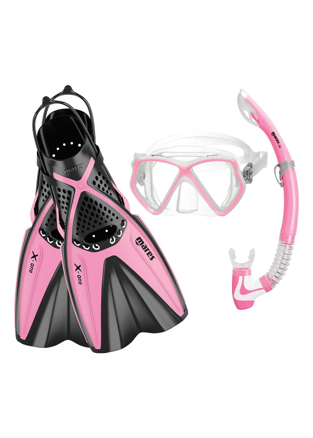 Mares Junior Snorkeling Set Pirate X One Pink - Kids Snorkel Gear for Swimming, Snorkeling & Beach Fun - Perfect for Pool Parties, Ocean Adventures & Family Vacations