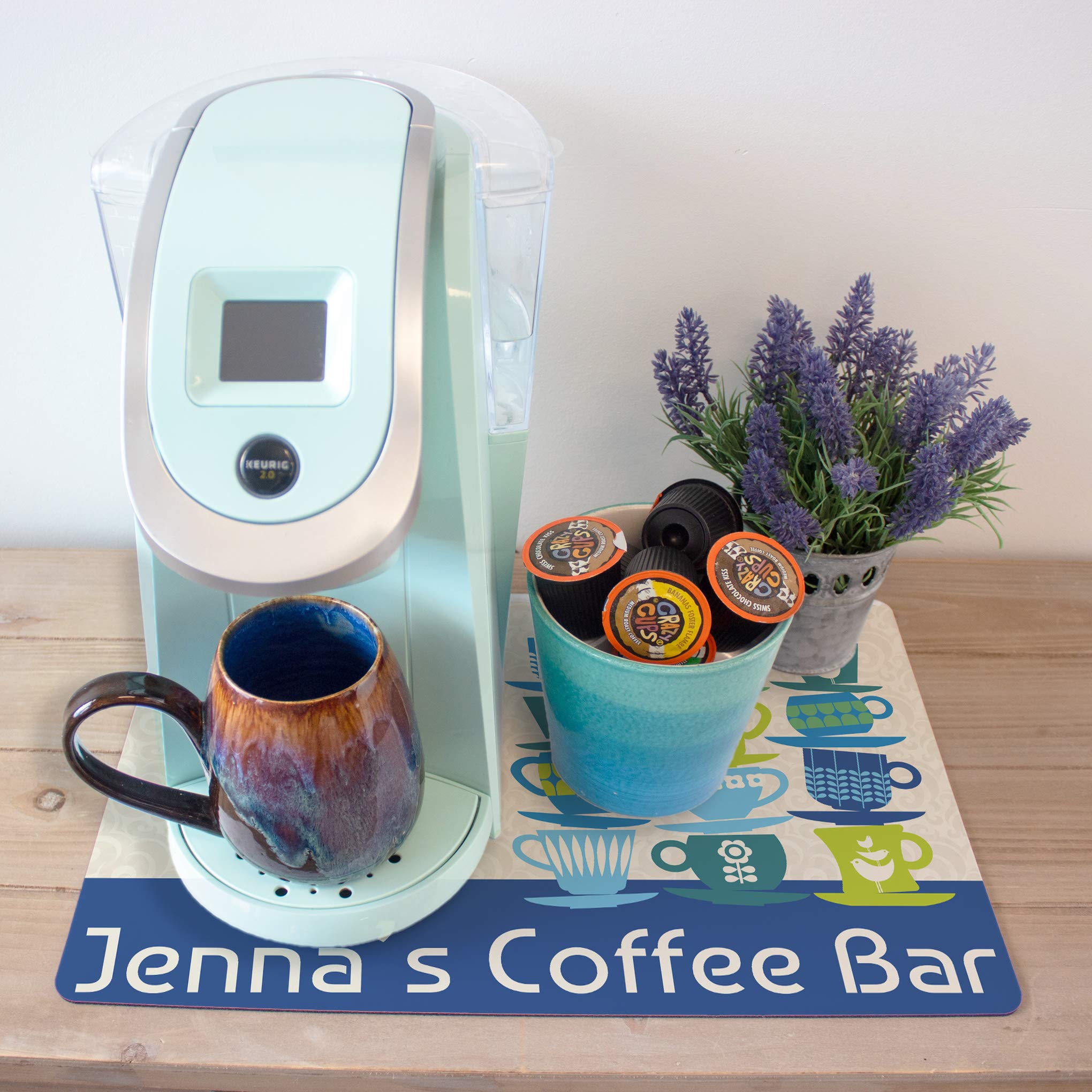 Retro Coffee Cup Mat 12x18