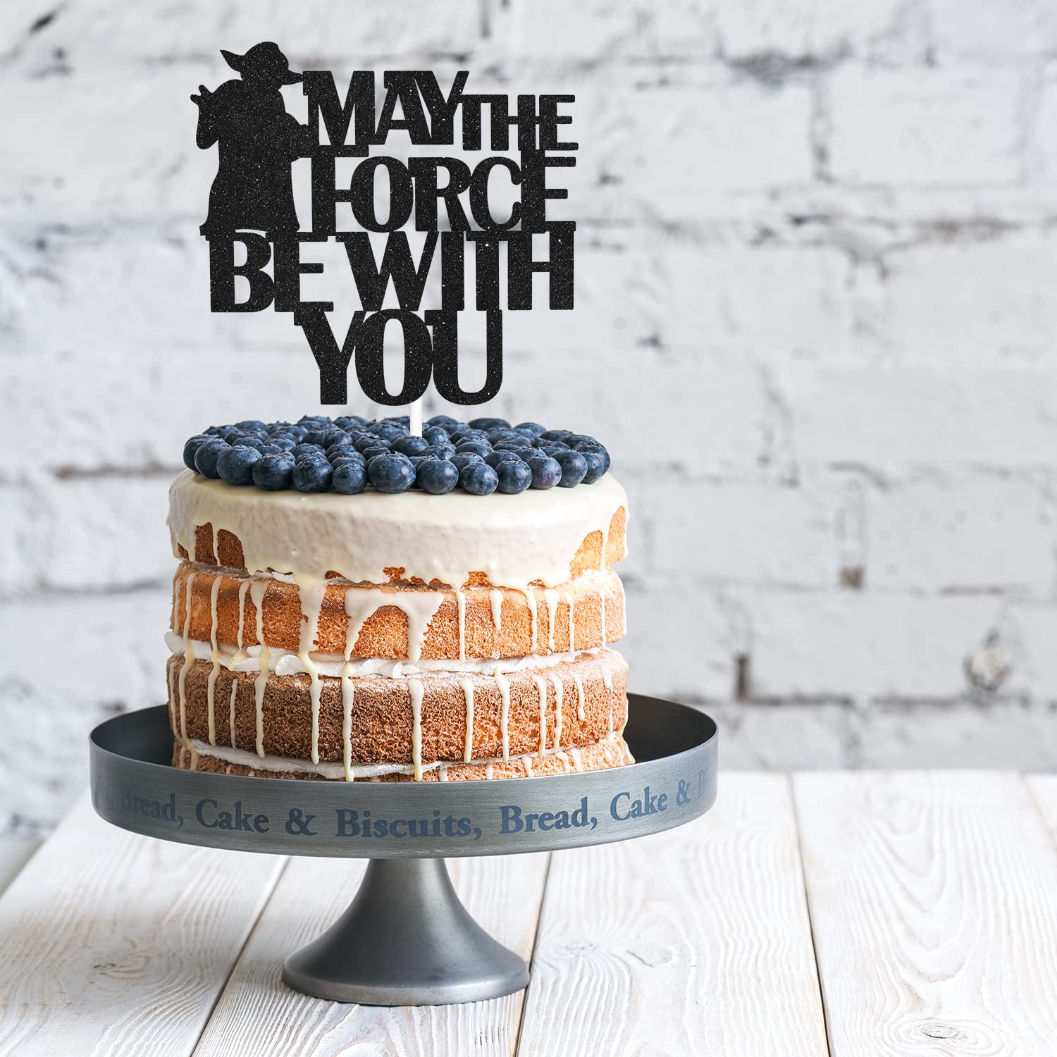 May The Force Be With You Star Wars Birthday Cake Topper - Space Themed Party Decorations for Boys - Perfect for Star Wars Birthday Cakes & Galactic Themed Parties