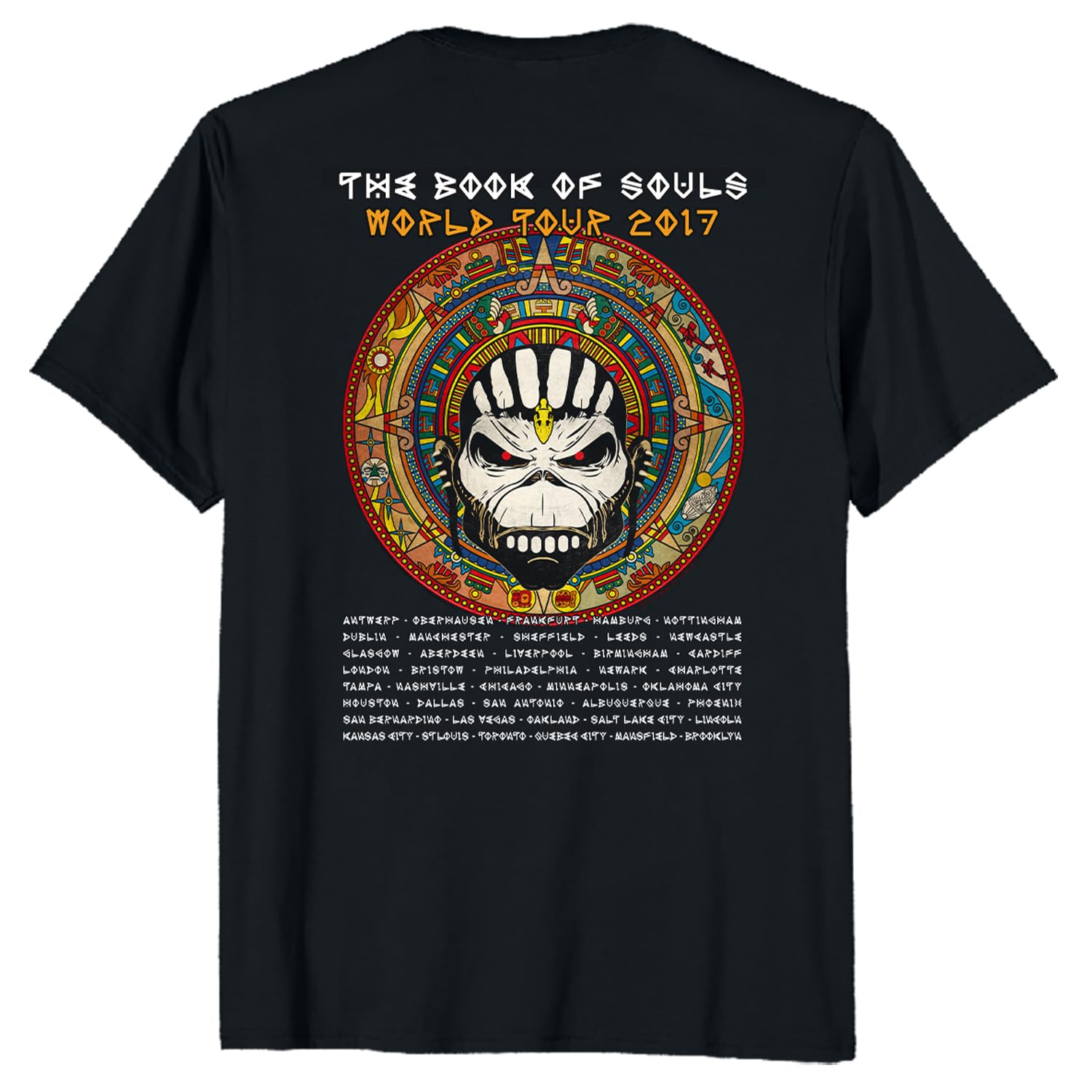Iron Maiden The Book of Souls 2017 Tour Edition Graphic Axe T-Shirt - Heavy Metal Band Merch for Concerts & Casual Wear