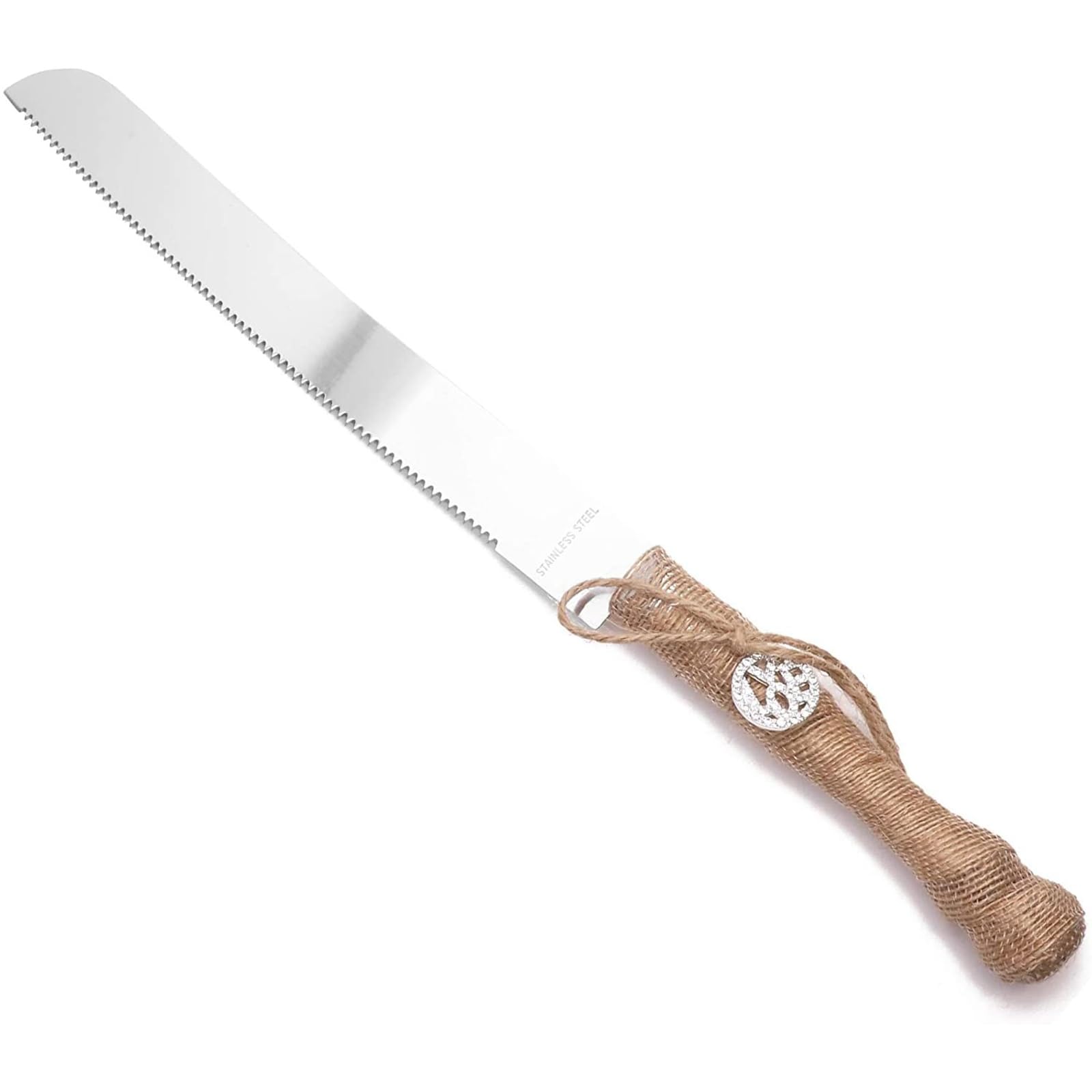 Rustic Wedding Cake Knife and Server Set (2 Pieces) - Elegant Sparkle & Bash Design for Wedding Cakes, Anniversary Cakes & Special Occasions