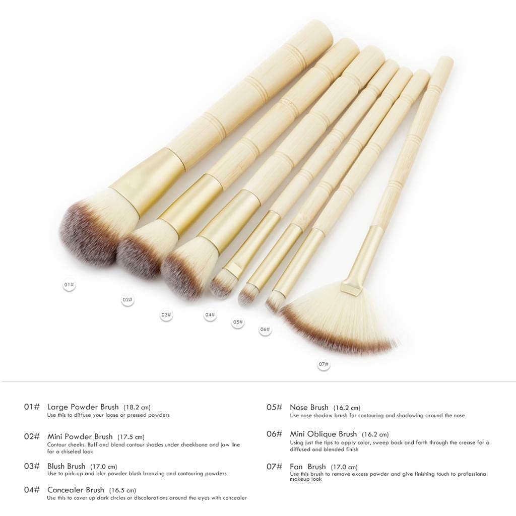 Ubersweet® 7-Piece Bamboo Concealer Brush Set - Professional Makeup Brushes for Flawless Coverage | Perfect for Contouring, Highlighting & Everyday Makeup Application