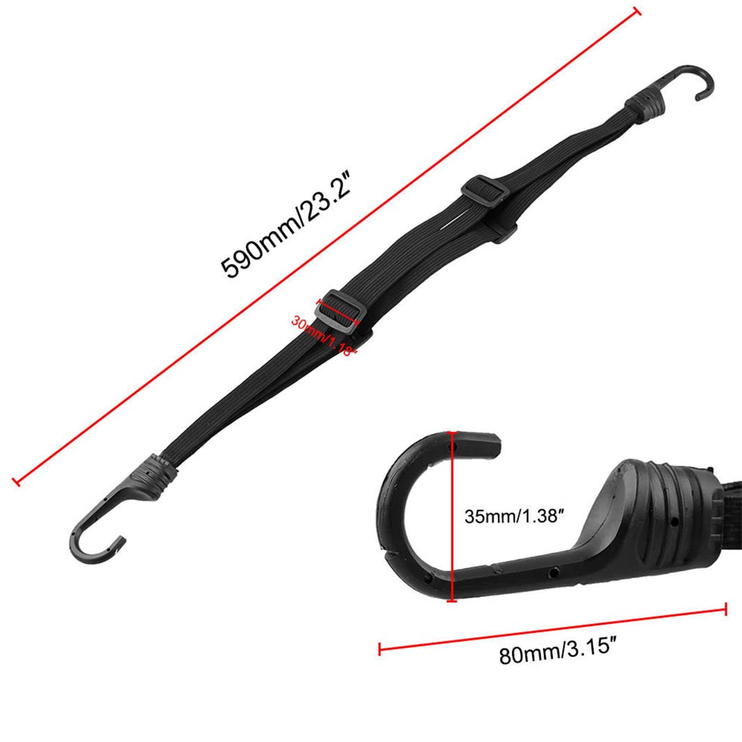 2 Pack Retractable Motorcycle Helmet Rope with Hooks - 23.6