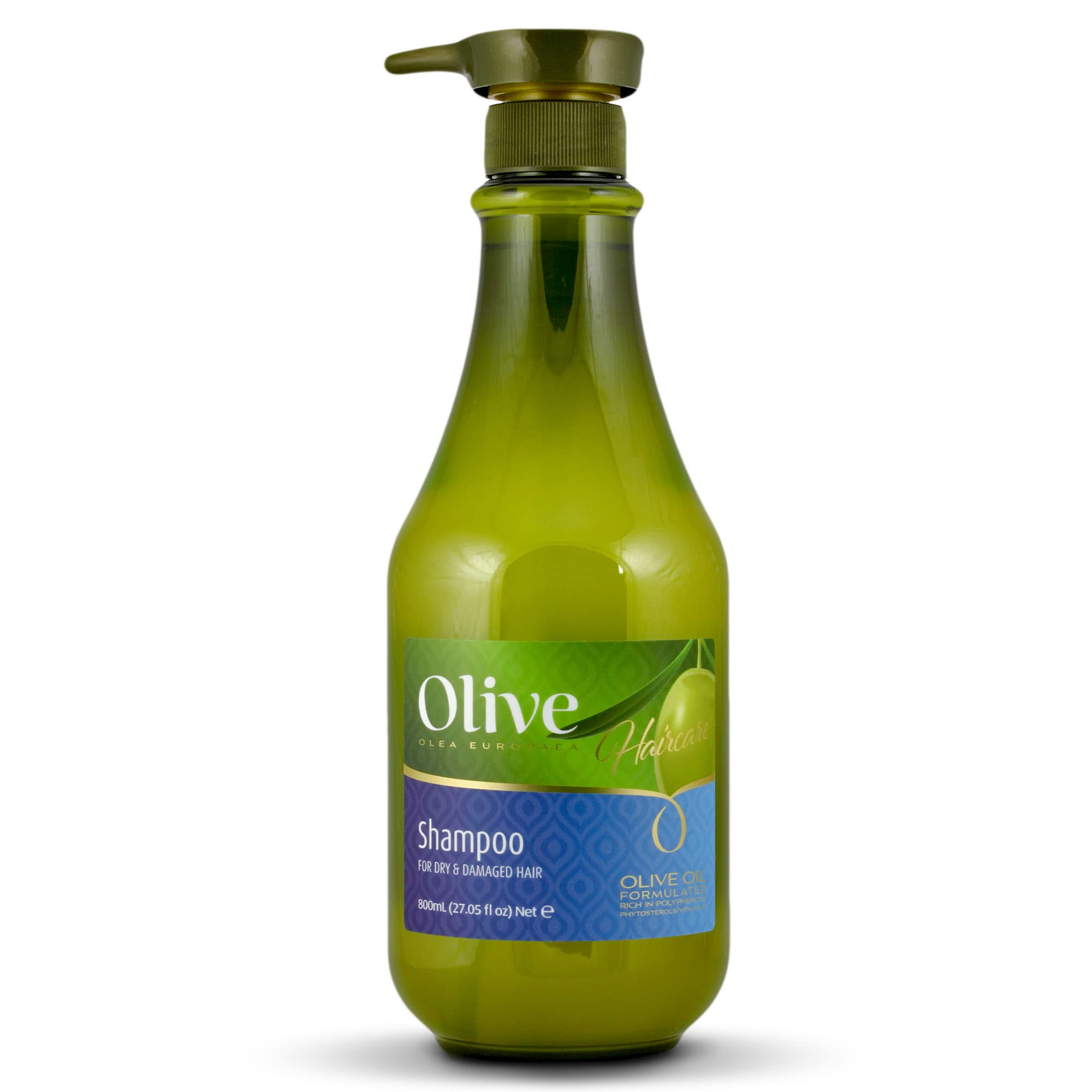 Organic Olive Oil Shampoo for Dry Damaged Hair - Vitamin A, D & E Enriched Hydrating Shampoo | Paraben-Free & Natural Deep Cleansing Formula | 27 fl oz | Perfect for Color-Treated, Frizzy & Brittle Hair Care Routine