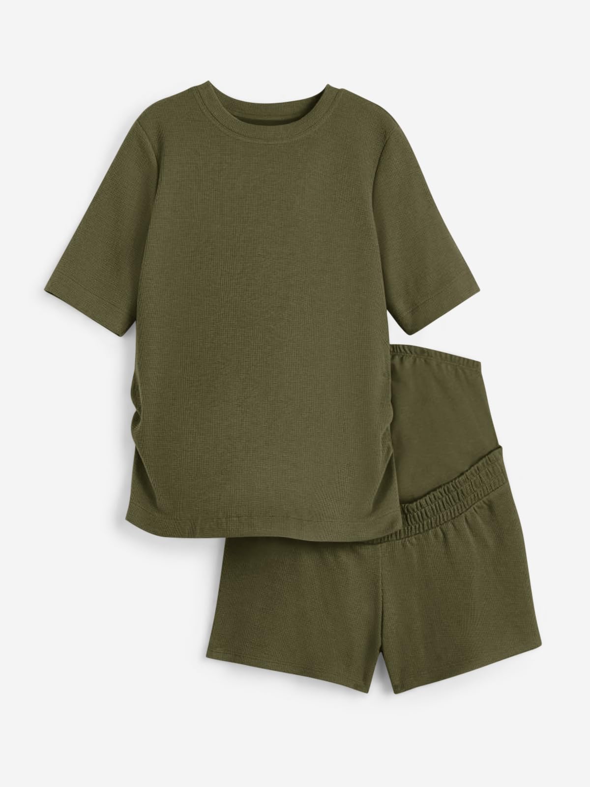 Onedreamer Women's Maternity Pajama Set - 2 Piece Pregnancy Lounge Outfit with Short Sleeve Top & Shorts | Comfortable Mama Clothes for Sleeping, Nursing & Relaxing at Home