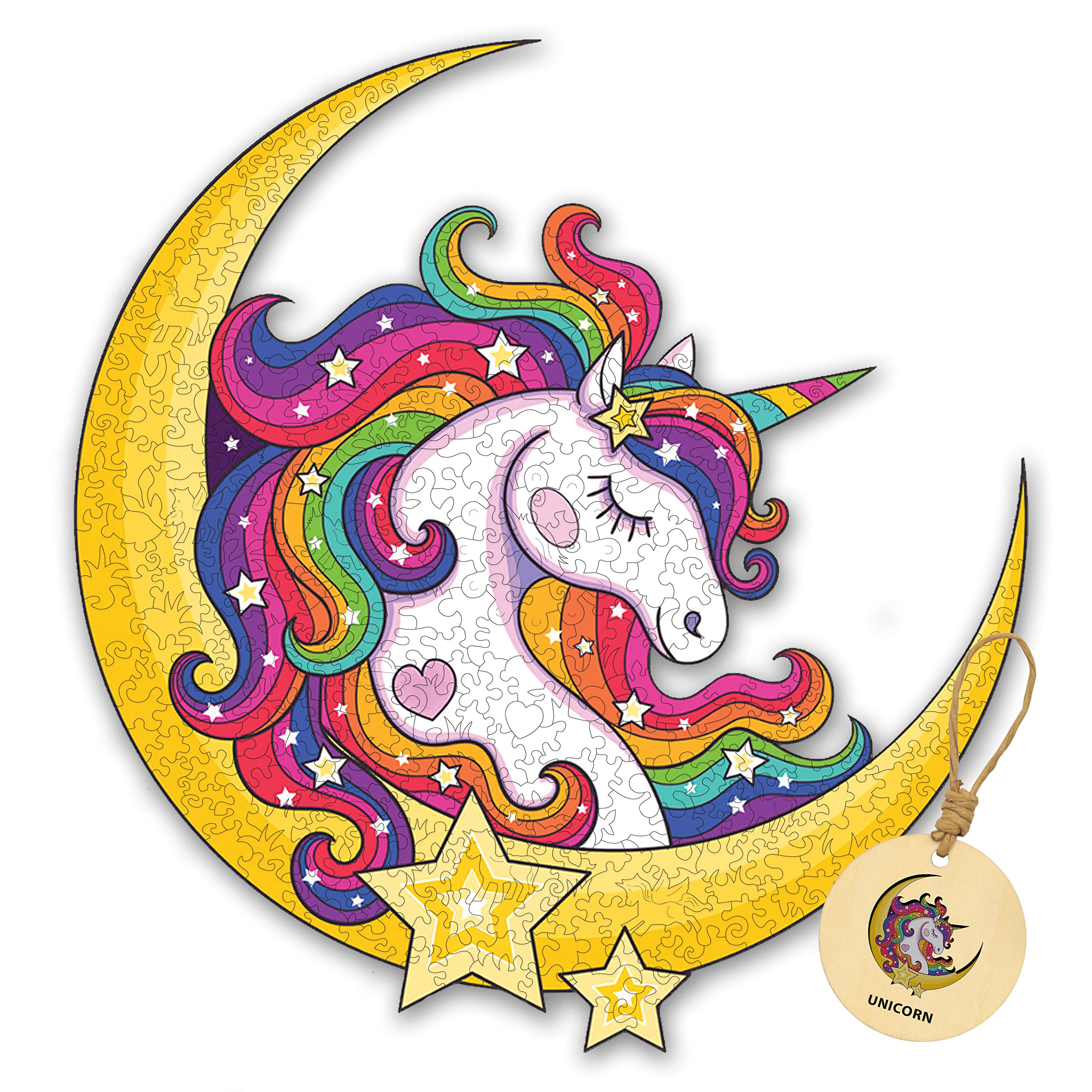 DEPLEE Wooden Unicorn Puzzle Jigsaw - 300 Piece Animal-Shaped Creative Art Toy for Adults, Family & Friends | Challenging Brain Game for Home Decor, Party Activities & Stress Relief