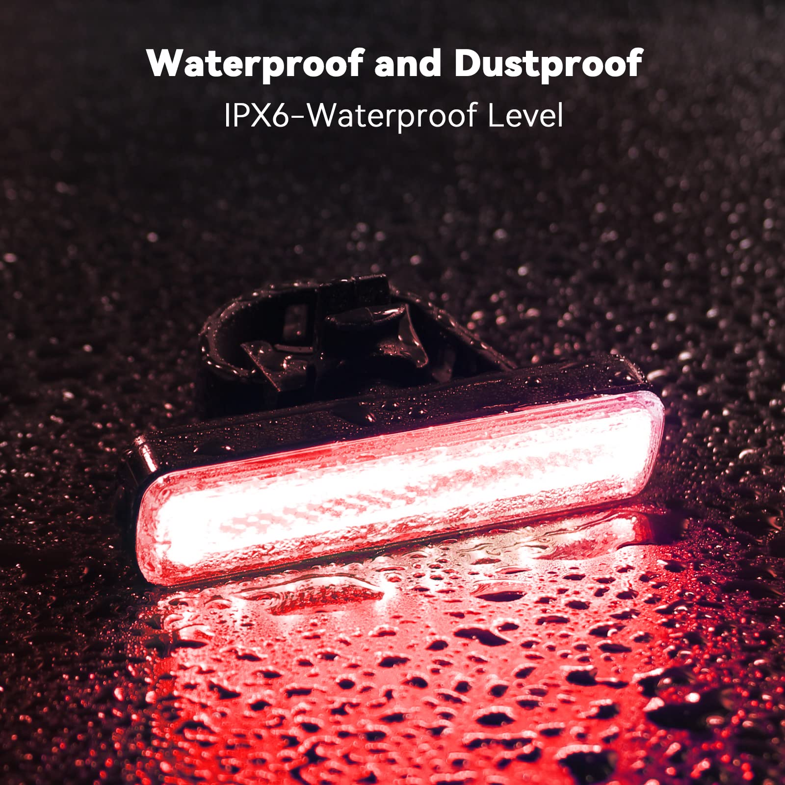 USB-C Rechargeable RGB Bike Tail Light - IPX6 Waterproof LED Bicycle Rear Light with 7 Colors & 14 Modes - Perfect for Night Cycling, Scooters, Roller Skates & Helmet Safety