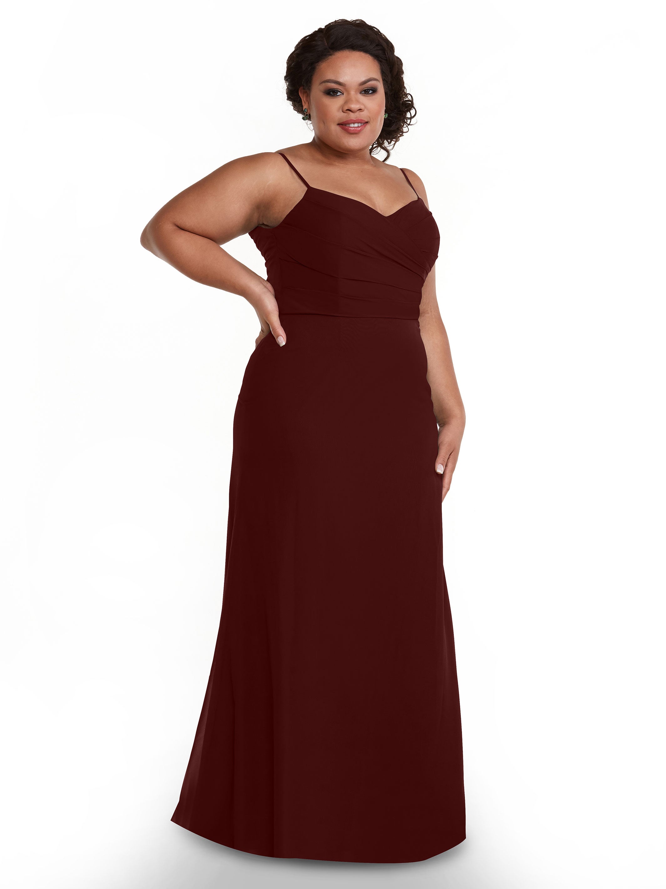 Elegant 80169 Chiffon Sheath Bridesmaid Dress with Pleated Bodice - Perfect for Weddings, Formal Events & Special Occasions
