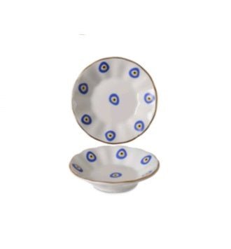 Evil Eye Saucer Set of 12 - Small Decorative Plates for Coffee, Tea, and Desserts - Perfect for Home Decor, Party Serving, and Spiritual Protection