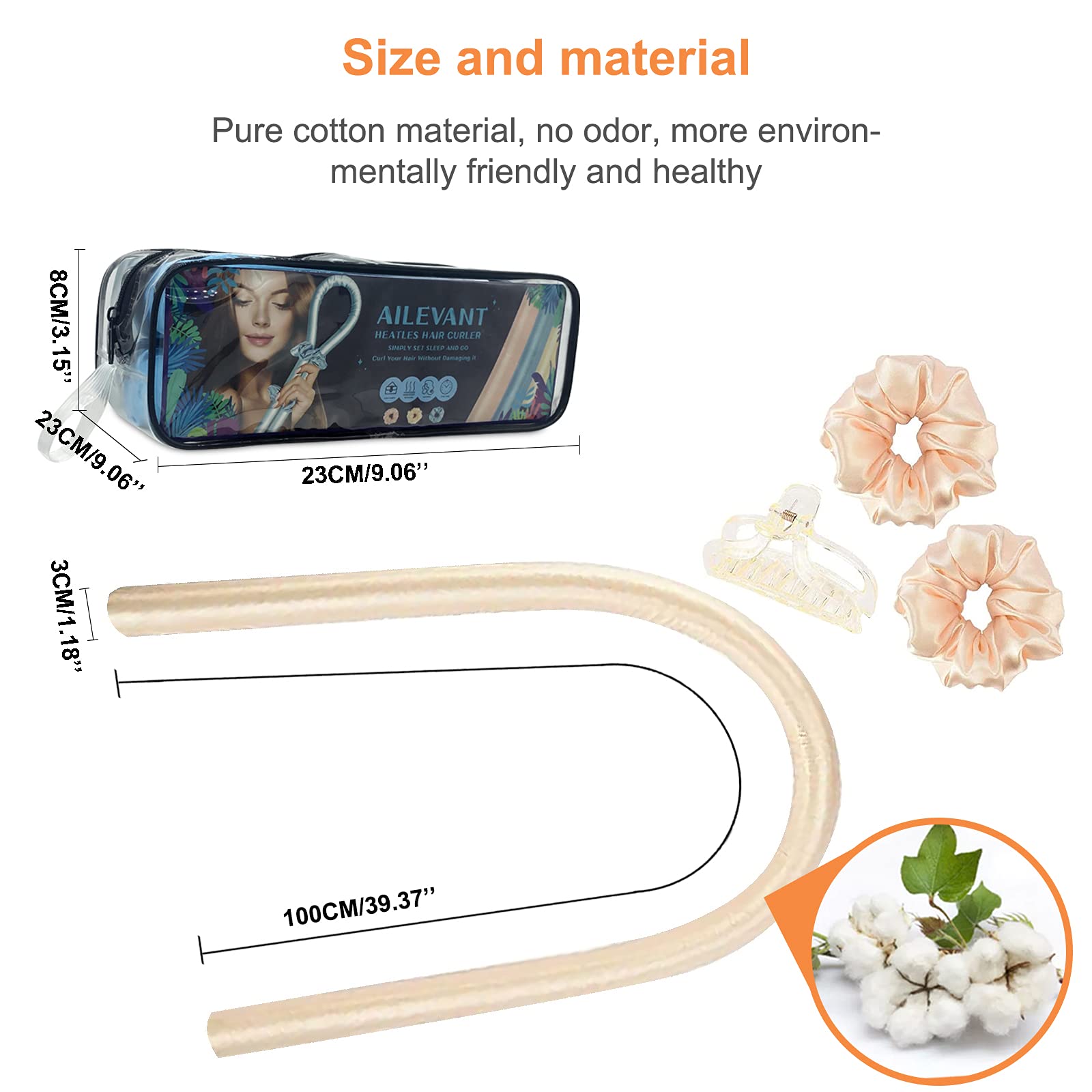 Heatless Hair Curlers for Women - No Heat Silk Curls Headband for Overnight Sleeping, Soft Foam Hair Rollers with Curling Ribbon & Flexi Rods for Long Natural Hair (Rose) - Perfect for Beach Waves, Date Night & Special Occasions