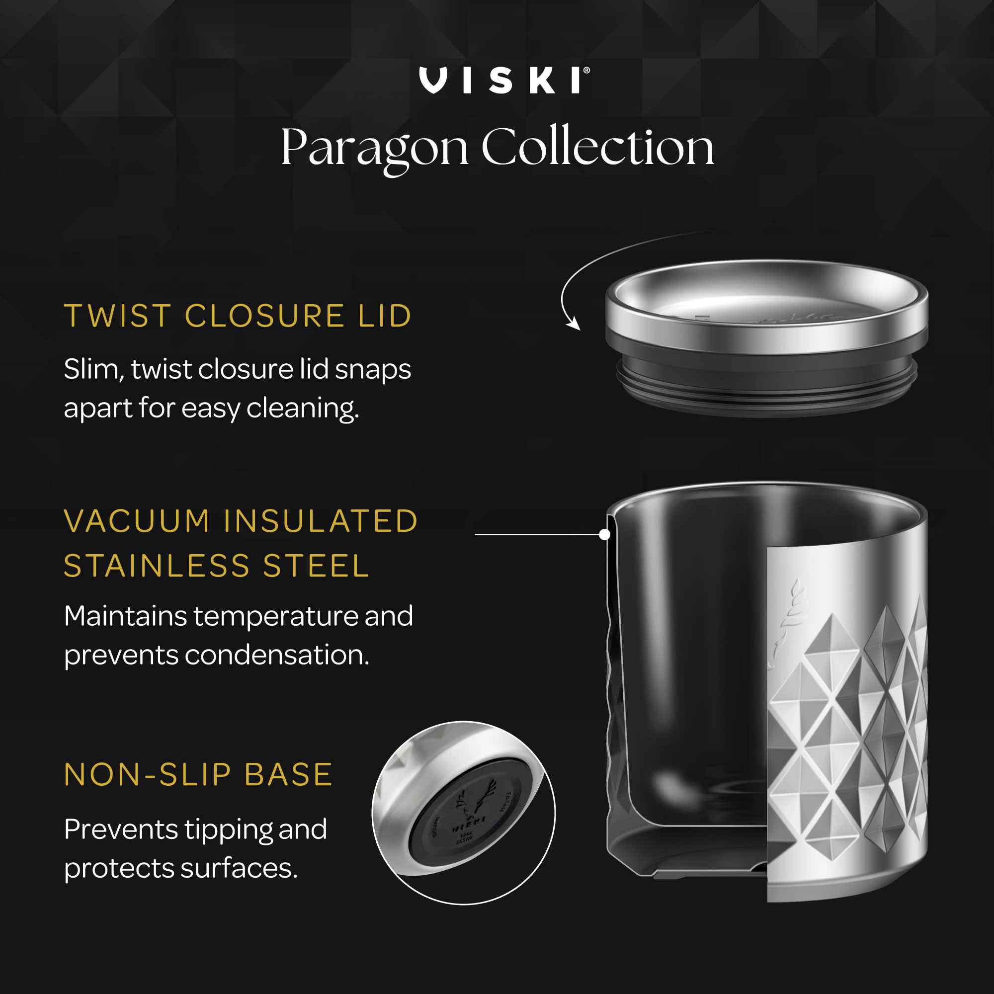 Premium Stainless Steel Gold Rocks Tumbler - Insulated Whiskey & Cocktail Glasses for Bourbon, Scotch & Iced Coffee - Perfect for Home Bar, Gifts & Outdoor Adventures