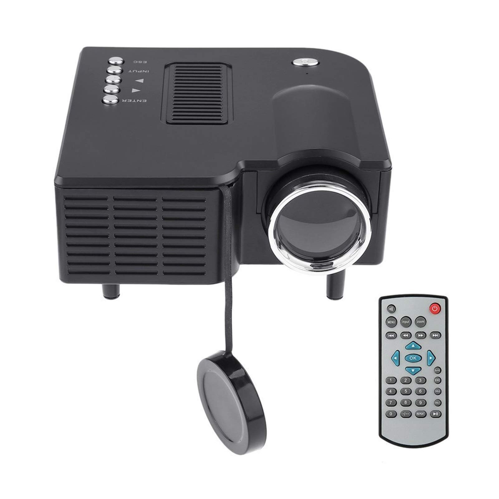 MMD Mini Projector HD 1080P Portable Home Theater - Wired LED Projector with LCD Display for Movies, Gaming & Business Presentations (Black) | Perfect for Bedroom Entertainment, Outdoor Movie Nights & Office Meetings