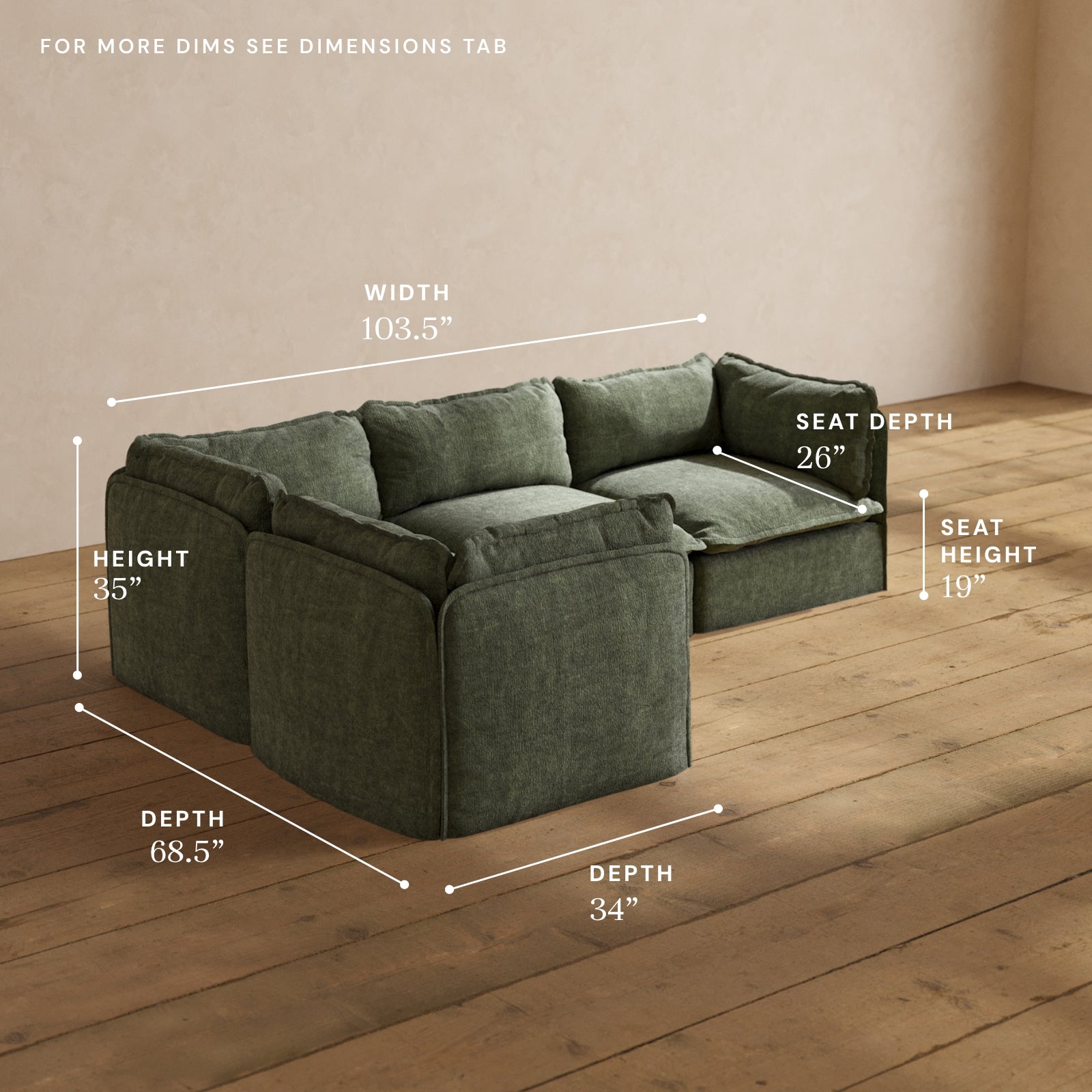Modular Performance 4-Seater Corner Sectional Sofa in Willow Fabric | Modern L-Shaped Couch with Recliner | Perfect for Living Room, Family Room and Home Theater Relaxation