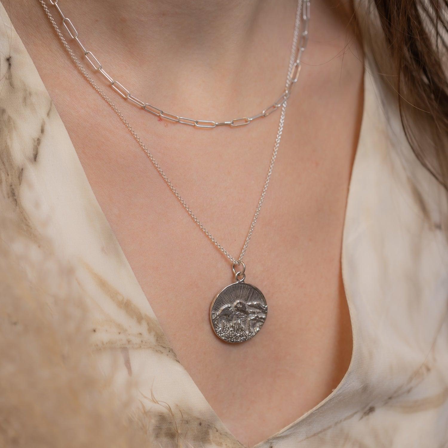 Mount Begbie Pendant Necklace - Handcrafted Silver Jewelry with Unique Gemstone for Women | Perfect for Casual Wear, Date Night & Special Occasions