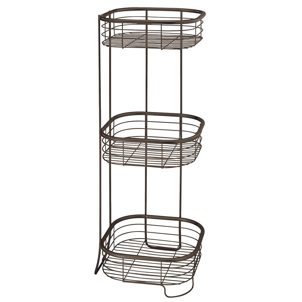 iDesign Forma Bronze Metal Wire Corner Shower Caddy & Soap Holder - 9.5