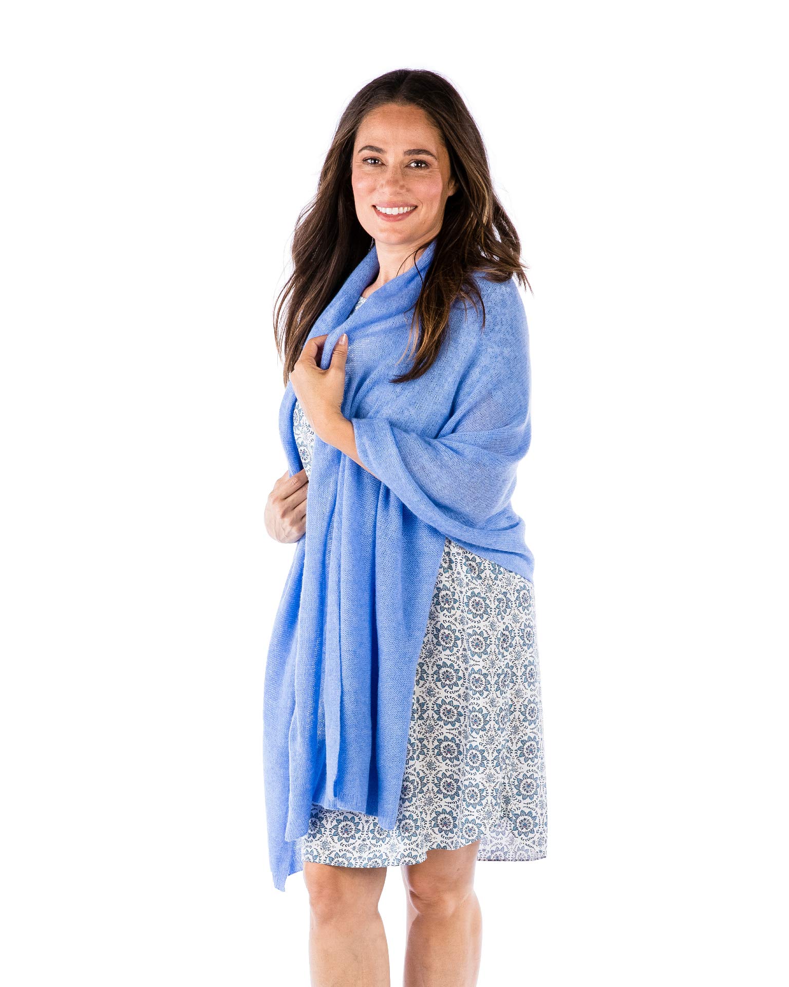 100% Pure Cashmere Lightweight Travel Wrap - Soft & Warm Shawl for Women, Perfect for Airplane, Office & Home Use
