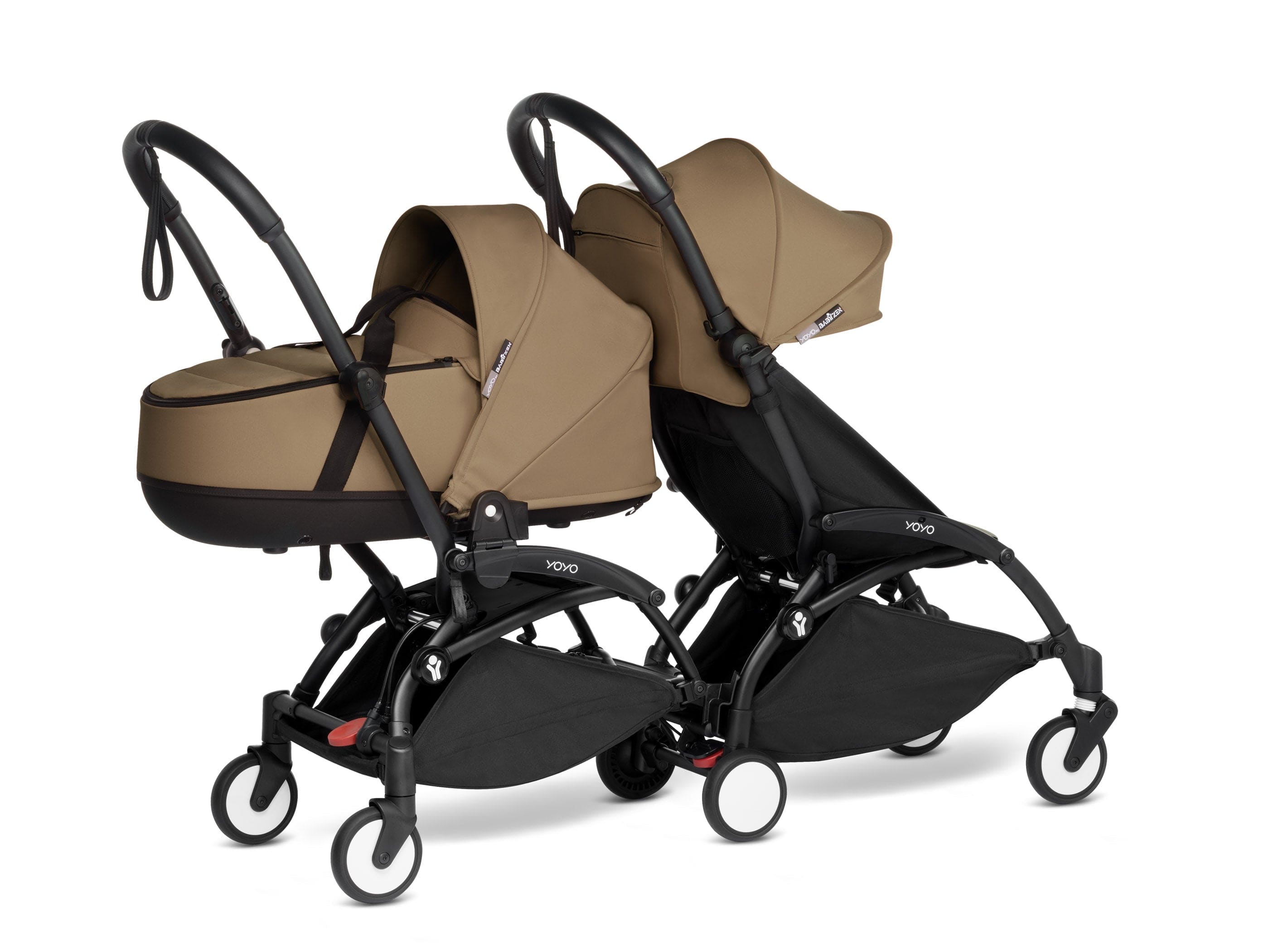 Stokke YOYO 3 Double Stroller for Twins - 6+ Months Front Seat with Bassinet Back - Lightweight Compact Travel Stroller for City Walks & Airplane Travel