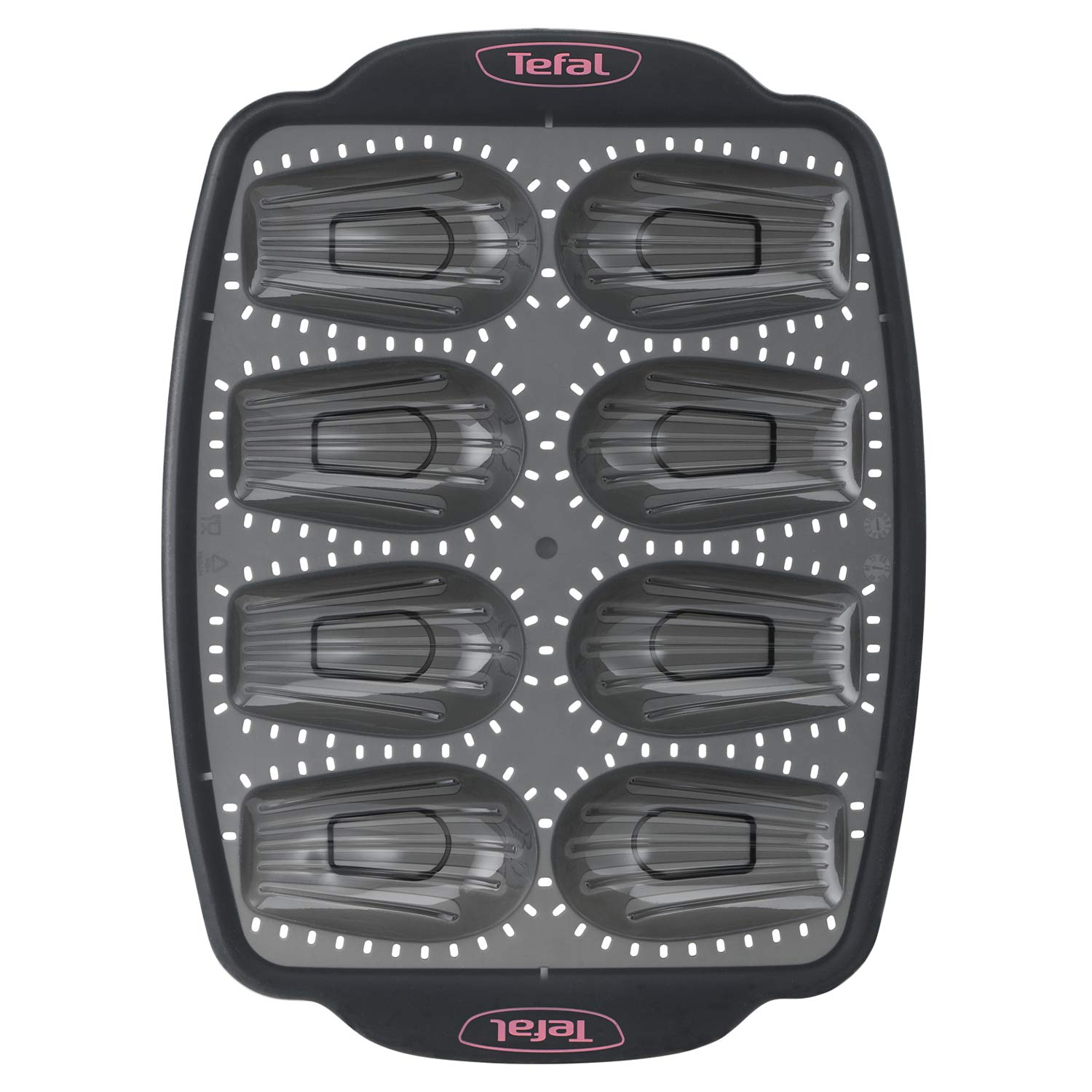 Tefal 8-Cup Nonstick Cake Pan for Crispy Baking - Perfect for Madeleines, Muffins & Cupcakes (Black) | Ideal for Home Baking & Party Desserts