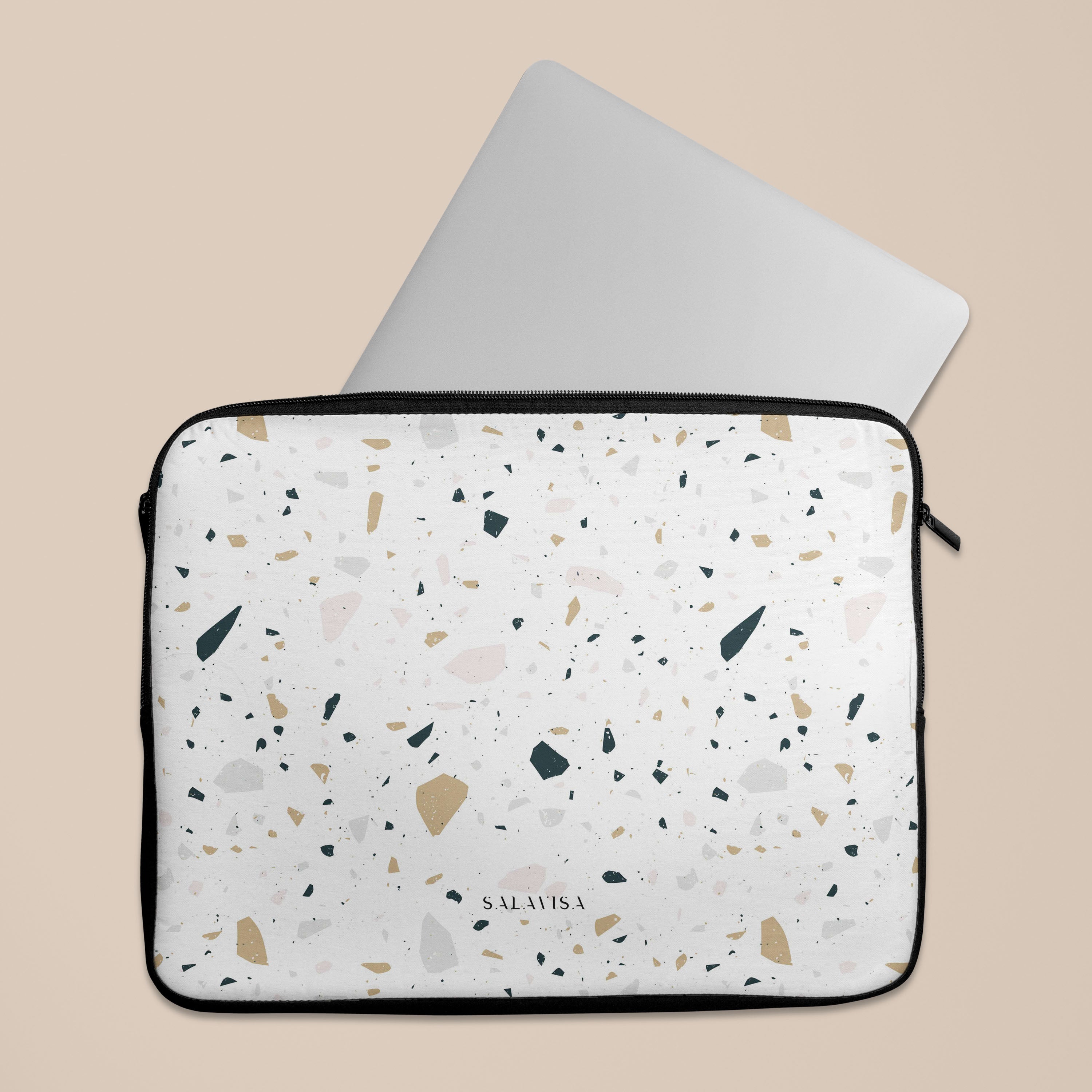 Stylish Lightweight Terrazzo Laptop Sleeve Case - 13-15 Inch MacBook Air/Pro Protective Cover - Perfect for Work, Travel & School Accessories
