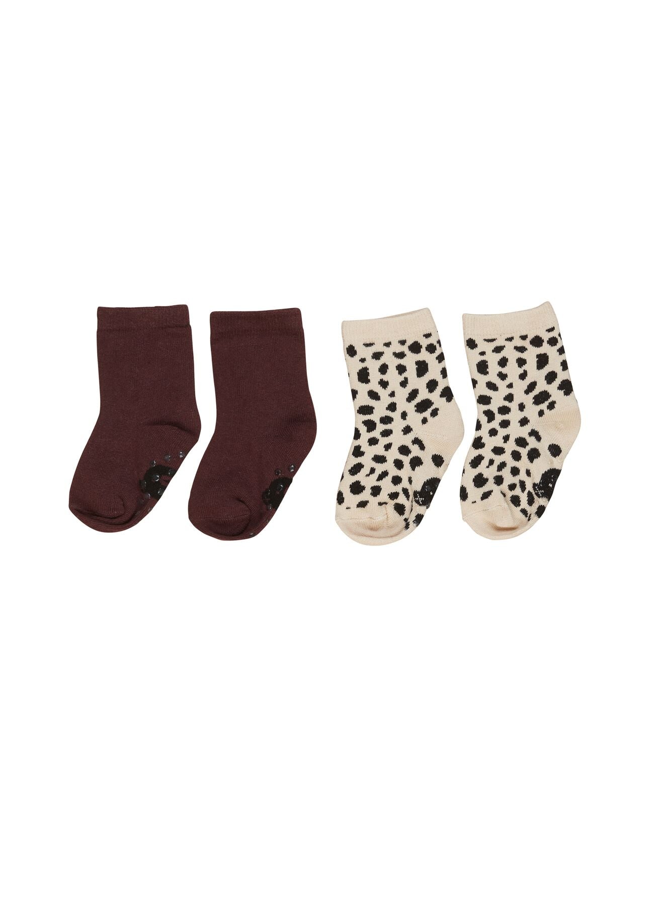 Animal Print Socks 2-Pack - Burgundy & Sand - Cozy & Stylish for Casual Wear, Costume Parties & Gifts