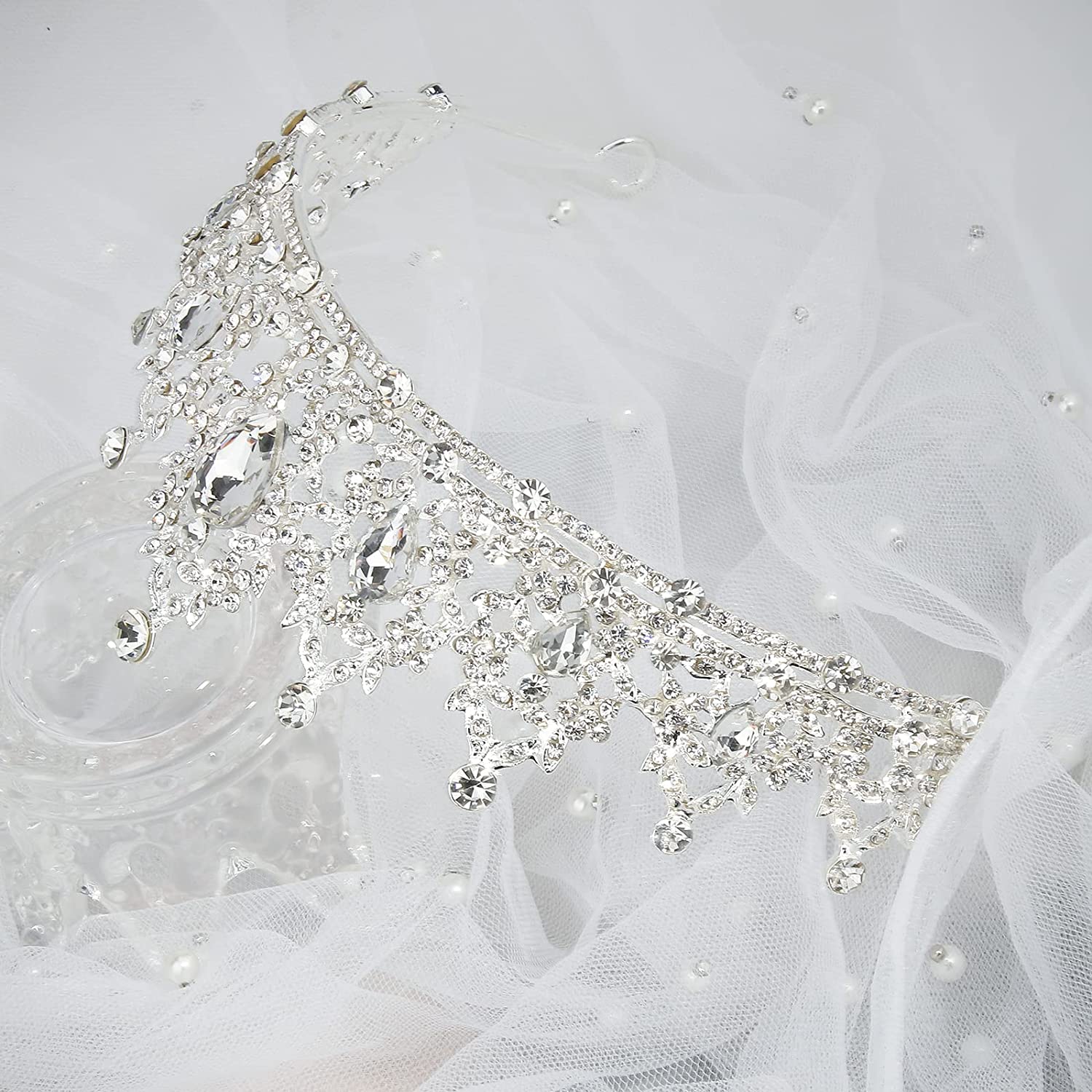 Luxury Rhinestone Baroque Queen Crown for Women - Elegant Bridal Tiara for Weddings, Birthdays & Special Occasions | Perfect Gift for Brides, Birthday Girls & Party Celebrations