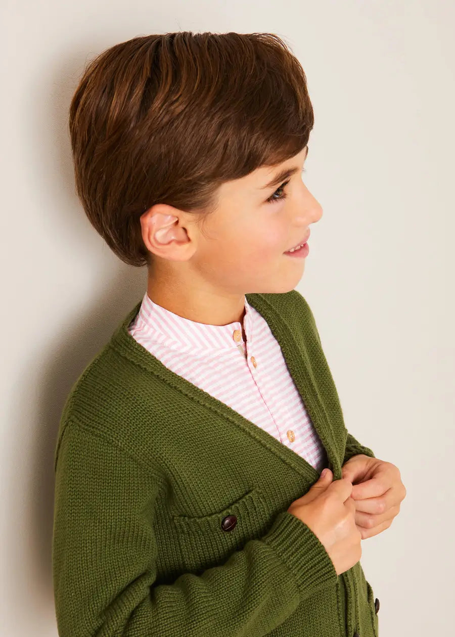 Green Safari Button Detail Cardigan for Kids (4-10 Years) - Perfect for Outdoor Adventures and Casual Wear