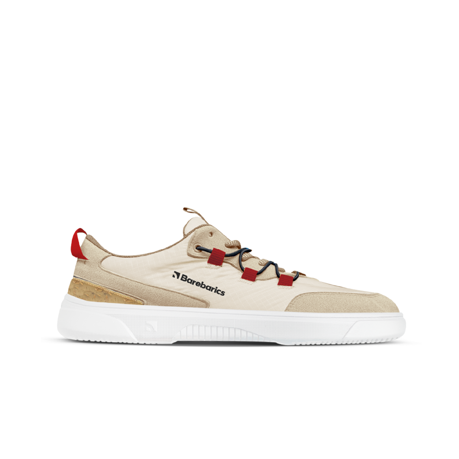 Barefoot Sneakers Barebarics Revive Beige & White - Minimalist Comfort Shoes for Running, Walking & Gym Workouts