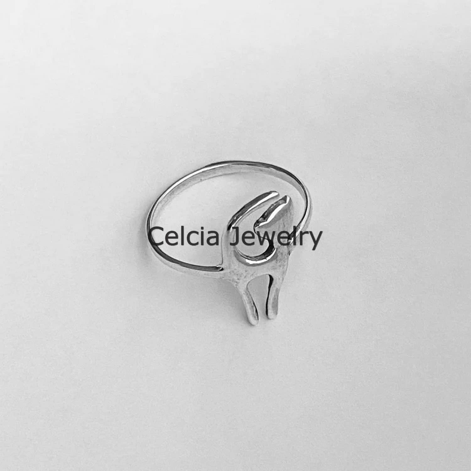 925 Sterling Silver Cat Ring - Handmade Kitty Jewelry, Minimalist Boho Pet Ring for Women, Unique Animal Ring Gift for Mother's Day (Size 7) - Perfect for Casual Wear, Date Nights & Gift Giving