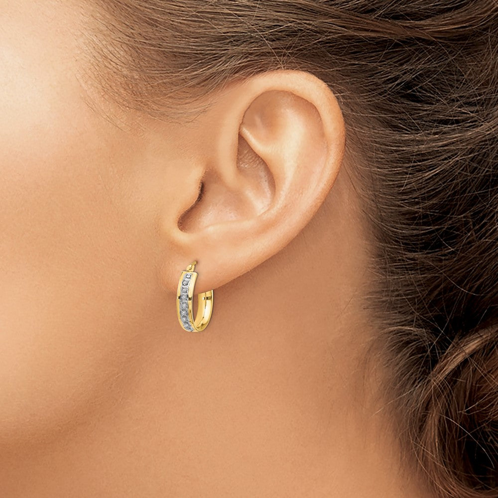 Gold Diamond Round Hoop Earrings DF143 – Elegant Jewelry for Women, Perfect for Parties, Weddings & Everyday Wear