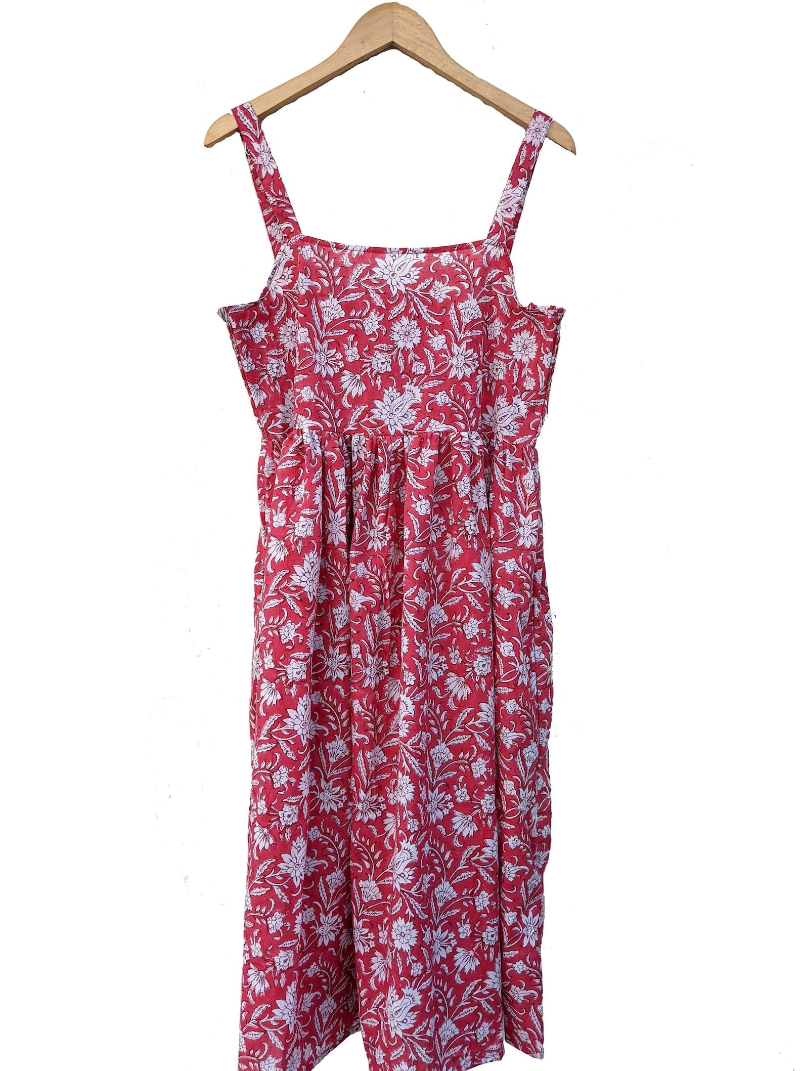 Handmade Cotton Dress - Boho Hippie Style with Indian Hand Block Print | Perfect for Summer, Festivals & Casual Wear