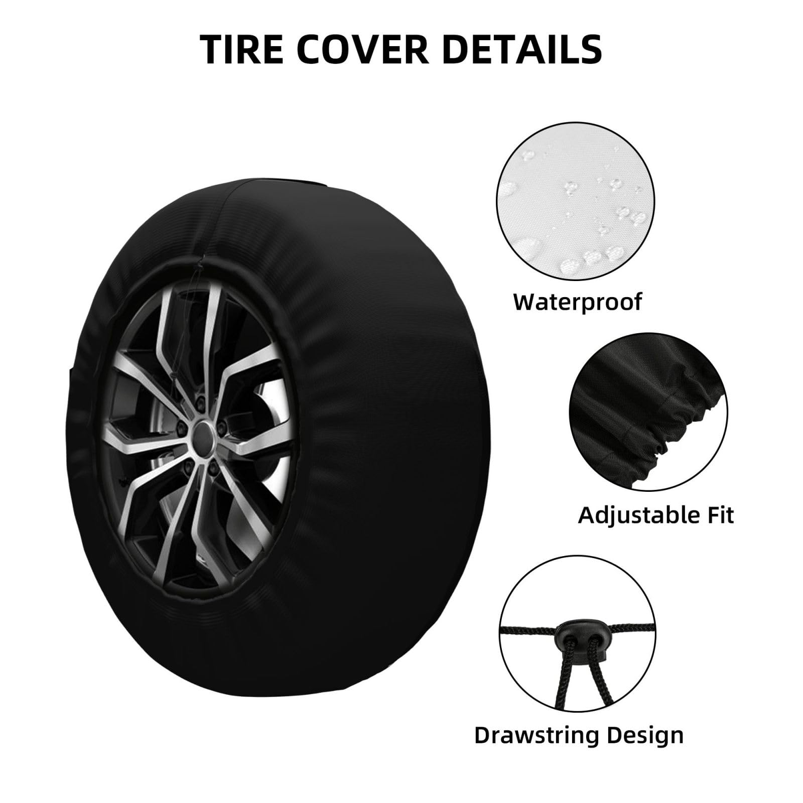 Universal 17 Inch Weatherproof Spare Tire Cover for RV, Camper, Travel Trailer, SUV & Truck - Durable Wheel Protector for Outdoor Adventures & Road Trips