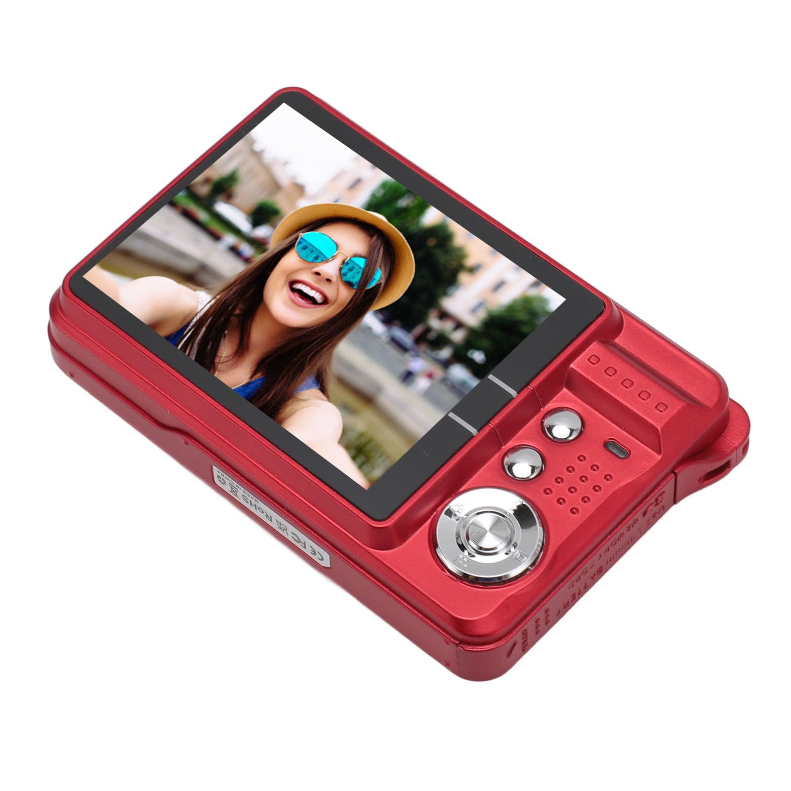 4K Compact Digital Camera with Auto Light Sensing & 8X Zoom - Portable Travel Camera for Vlogging, Photography (Red) | Perfect for Outdoor Adventures, Family Trips & Content Creation