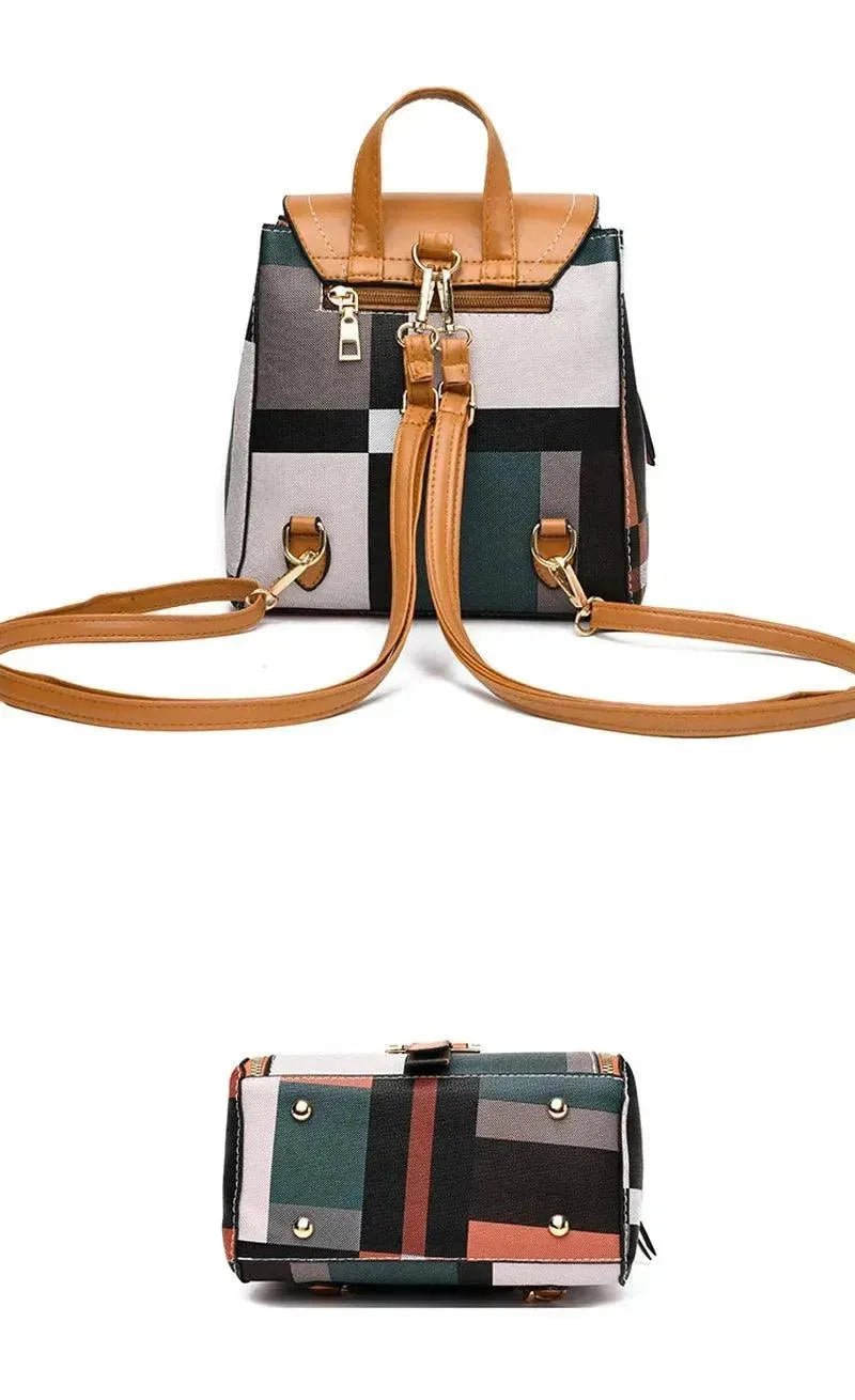 Stylish Plaid Casual Backpack Crossbody Bag for Women & Men - Perfect for Travel, Work, School & Daily Use