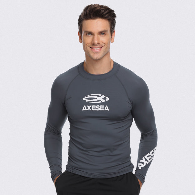Men's UPF 50+ Long Sleeve Rash Guard Shirt - Sun Protection Swim Shirt for Surfing, Swimming & Outdoor Activities
