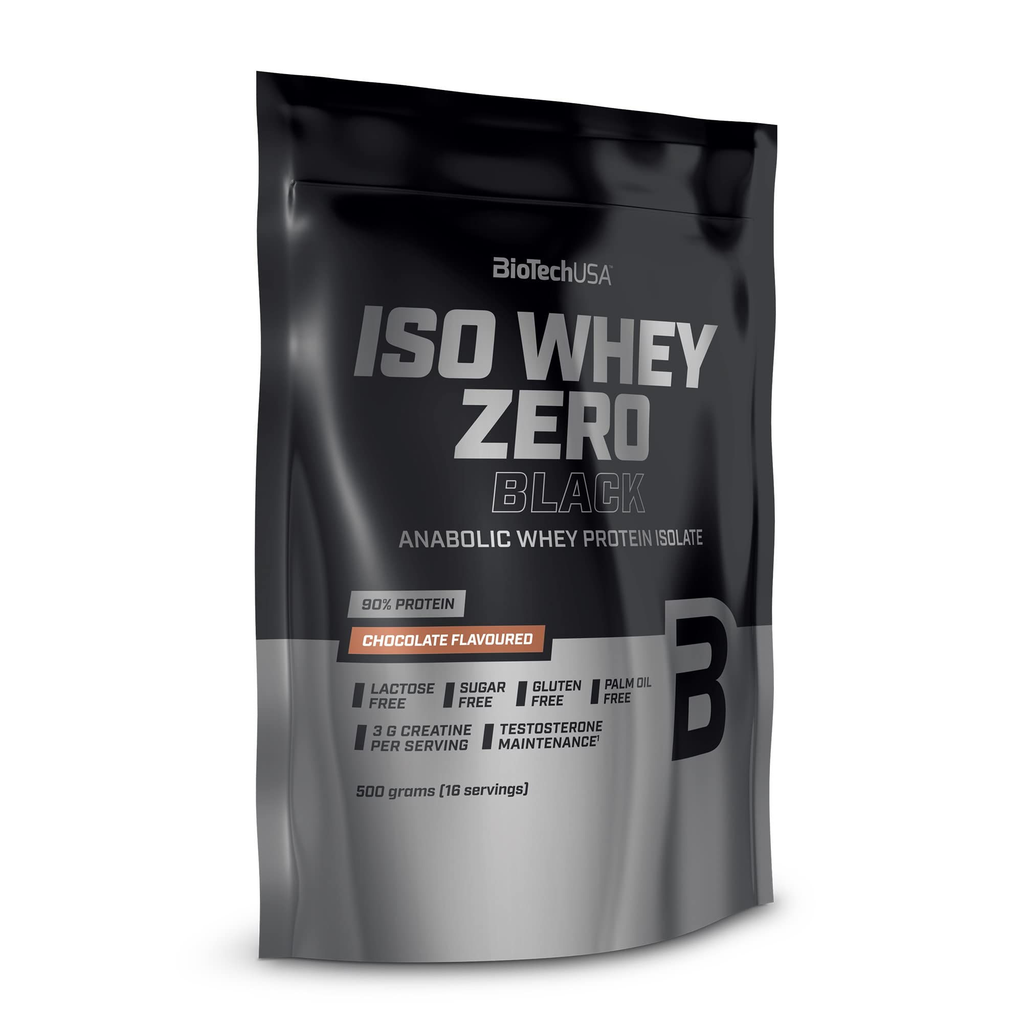 BioTechUSA Iso Whey Zero Black Chocolate Protein Powder - 500g Whey Isolate for Muscle Recovery & Growth - Ideal for Post-Workout & Fitness Enthusiasts