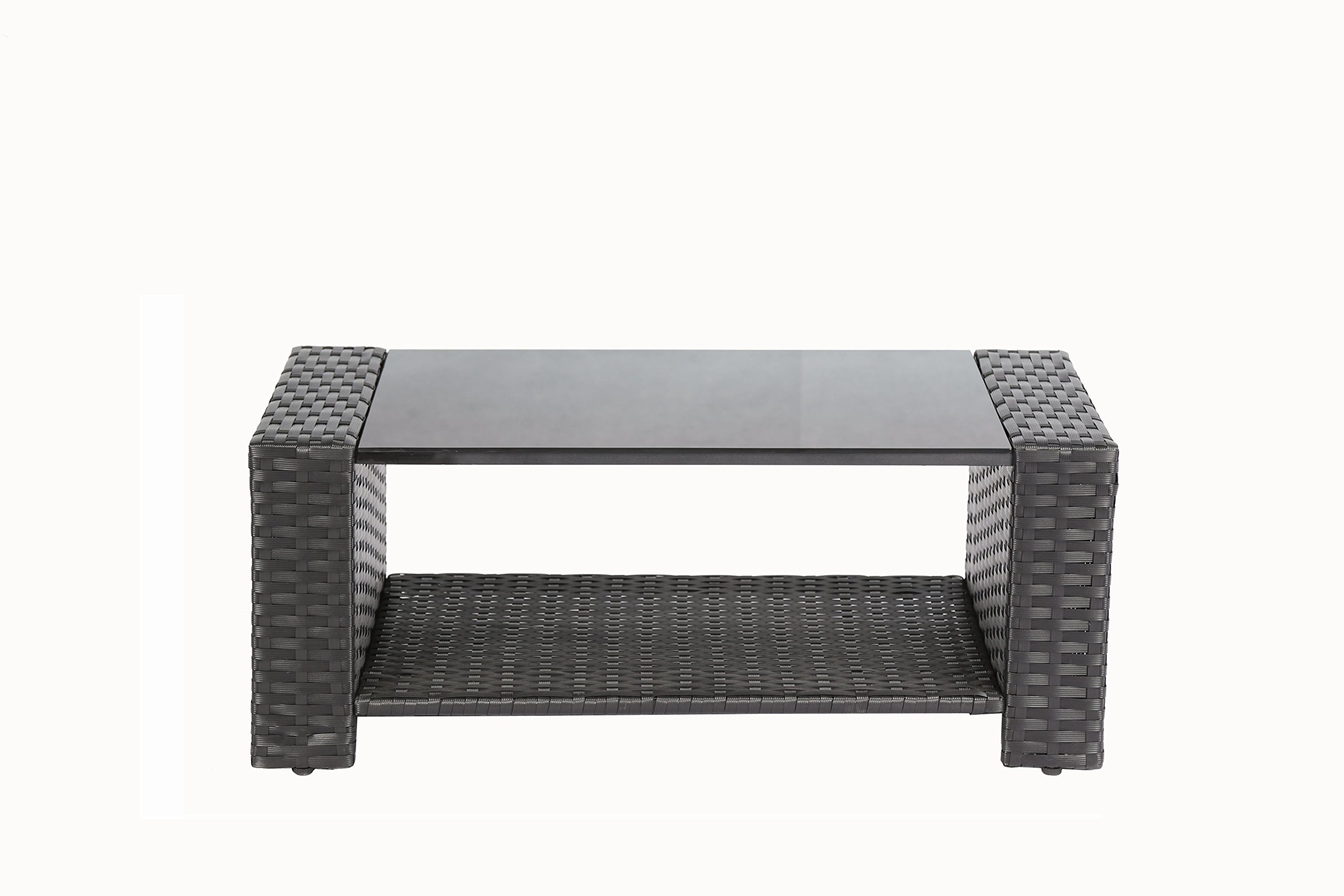 4-Piece Outdoor Patio Furniture Set - PE Rattan Wicker Garden Chairs with Cushions, Black - Perfect for Backyard, Poolside & Terrace Relaxation