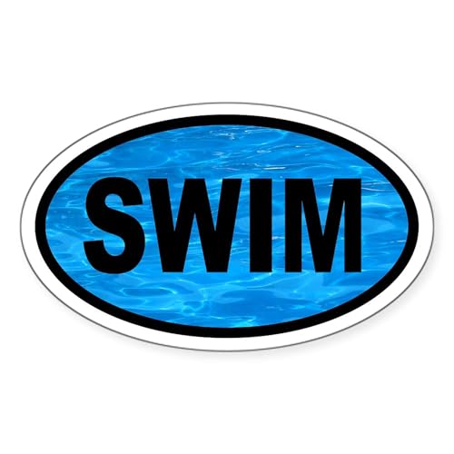 White - Basic SWIM Pool Oval Sticker