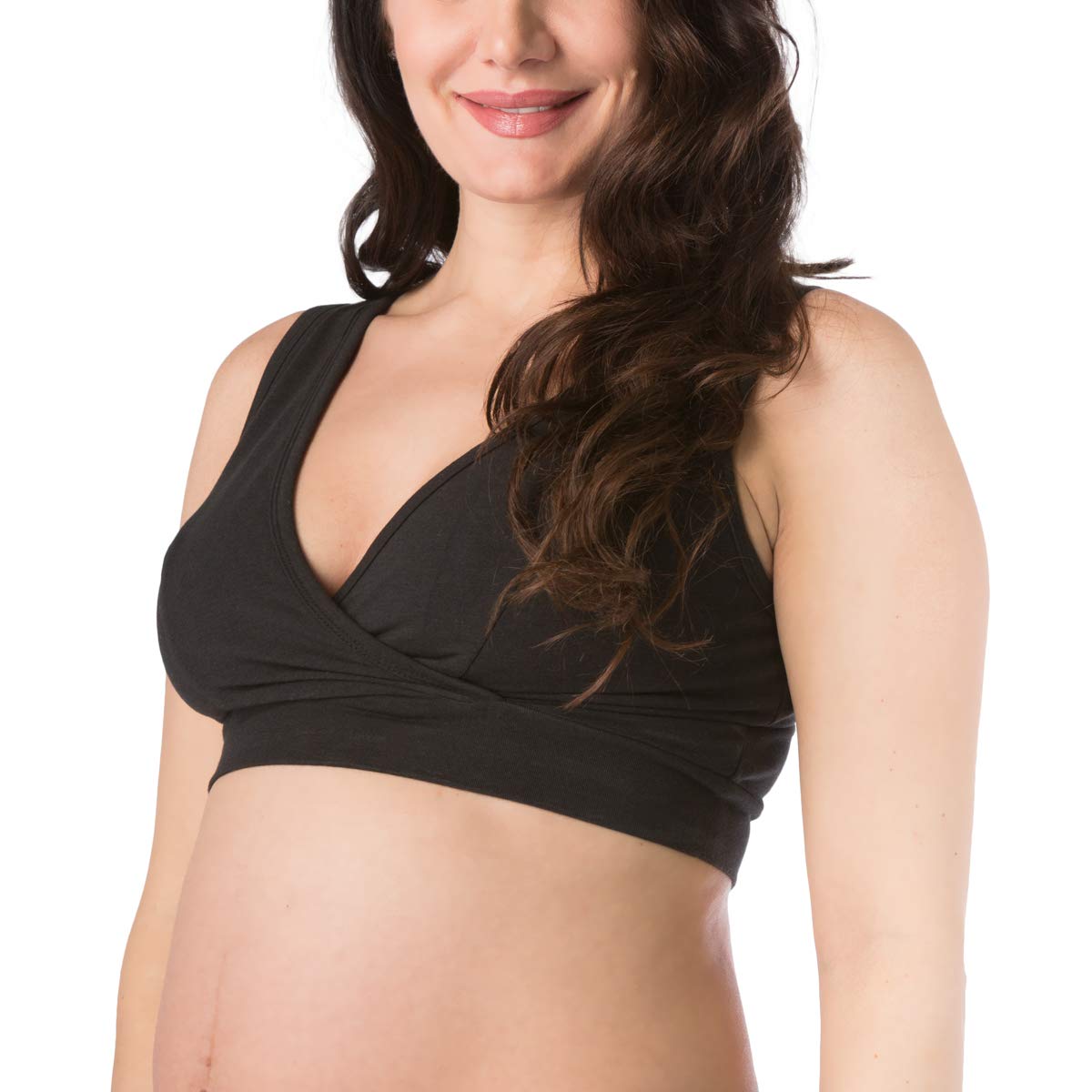 Fishers Finery Women's Wireless Maternity Nursing Bra - Soft Comfort Breastfeeding Bra with Removable Pads for Pregnancy & Nursing - Perfect for Daily Wear, Sleeping & Postpartum Care