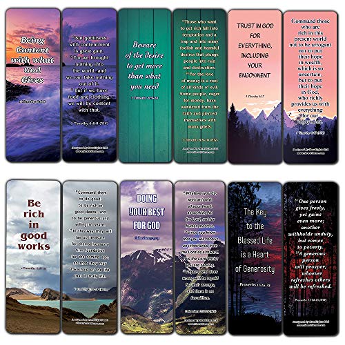 Bible Verses Rich and Wealthy Bookmarks (12-pack)