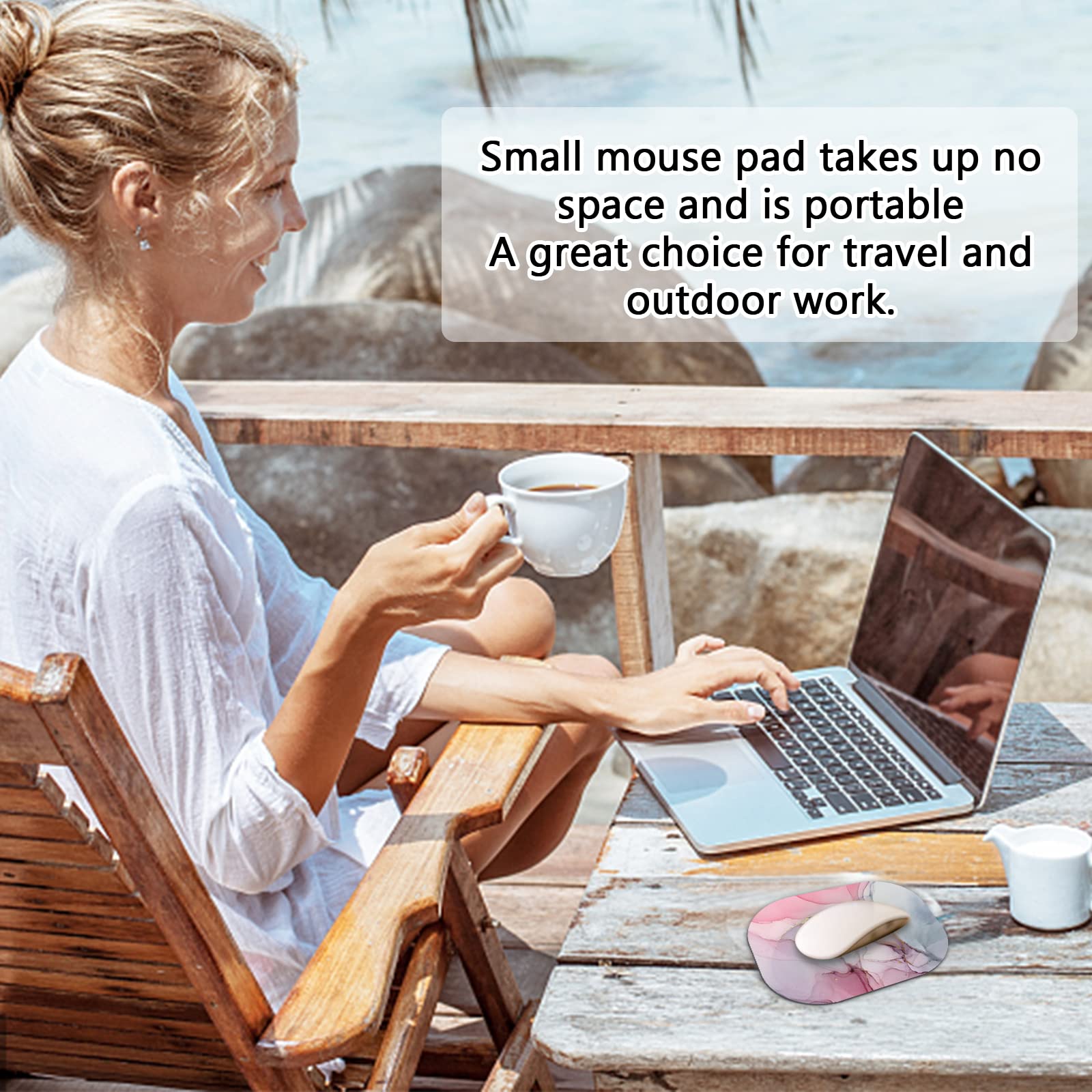 Small Mouse Pad 6x7 Inch - Mini Cute Desk Mousepad for Laptop, Home & Office Use - Portable Non-Slip Computer Accessory for Work, Gaming & Daily Use