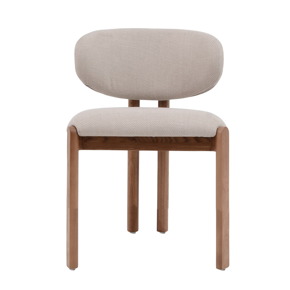 BERLY Modern Dining Chair - Oat & Natural Wood Finish - Perfect for Kitchen, Dining Room, and Home Office Use