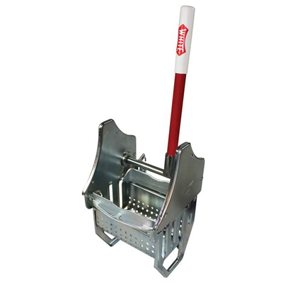 26 Qt Galvanized Steel Oval Bucket with Wringer & 2 Casters - Heavy Duty Cleaning, Mop Bucket for Home, Commercial & Industrial Use