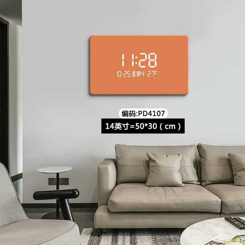 Modern Digital LED Wall Clock with Large Display - Battery Operated, Auto-Dim for Day/Night - Perfect for Home, Office, Bedroom & Kitchen Decor