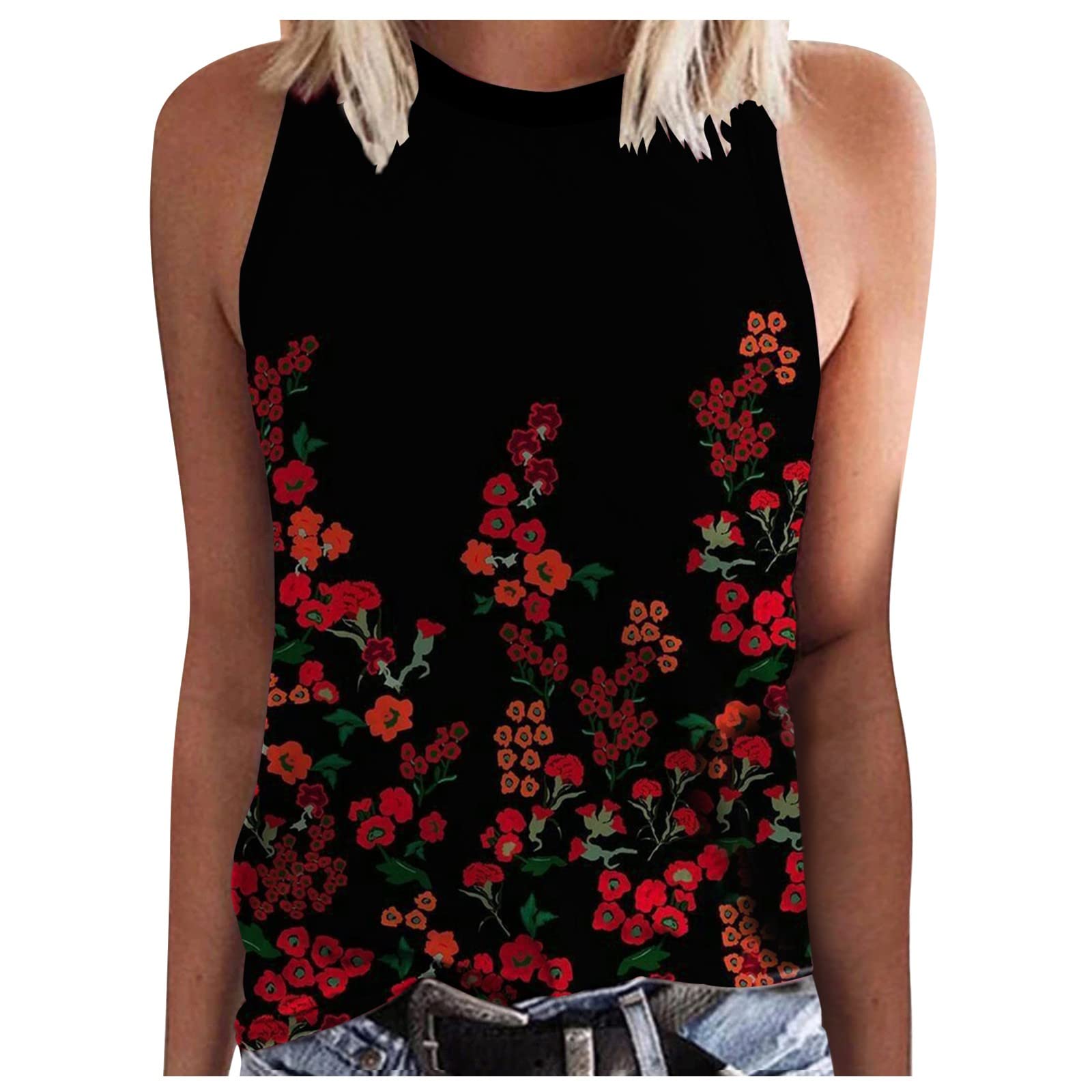 Women's Oversized Sleeveless Button-Down T-Shirt - Soft Cotton Casual Summer Top with Loose Fit & O-Neck Design for Going Out, Beach, Travel and Daily Wear